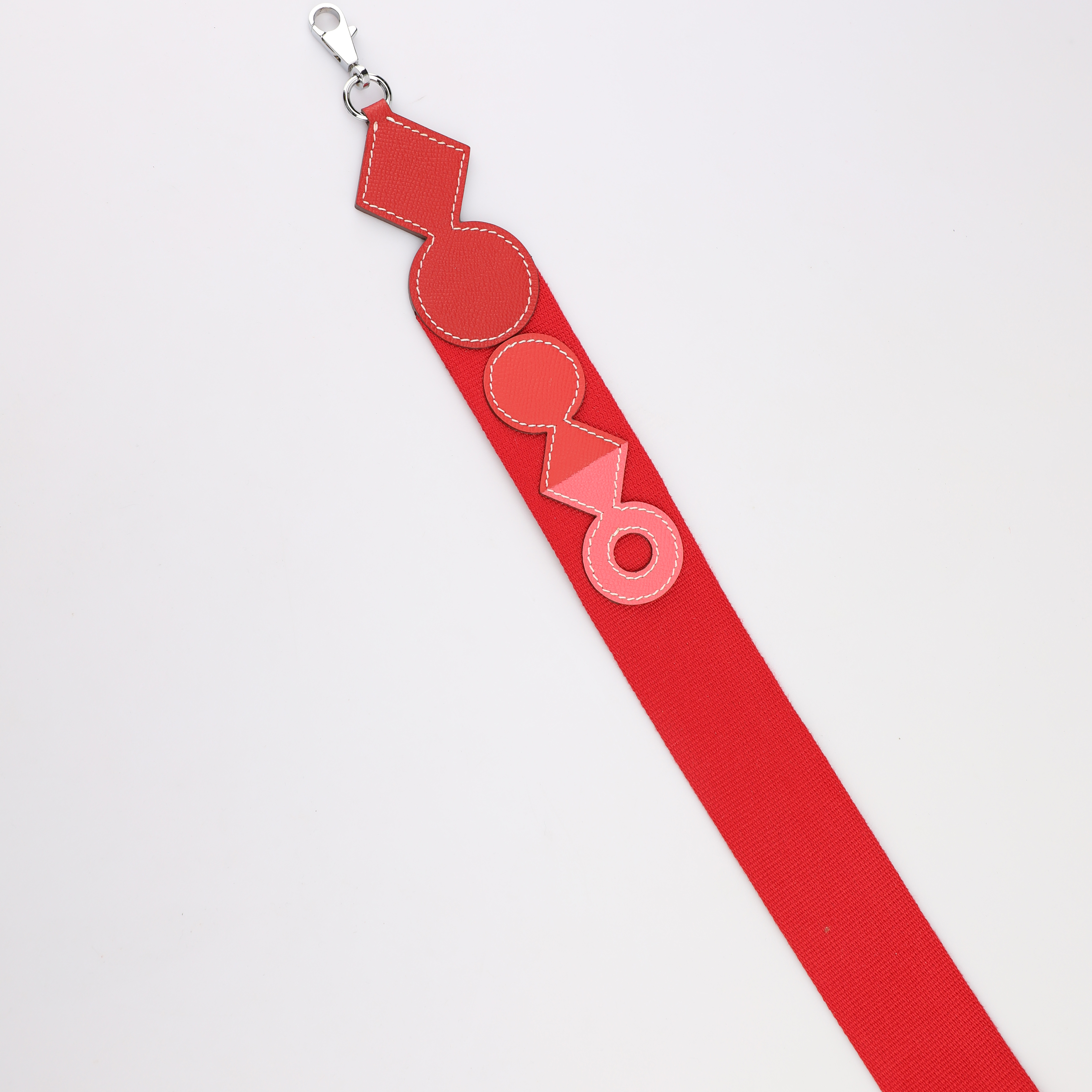 Handmade The Attelage bag strap in Wooly canvas and Epsom calfskin with gold plated hardware, large snap hook 50mm