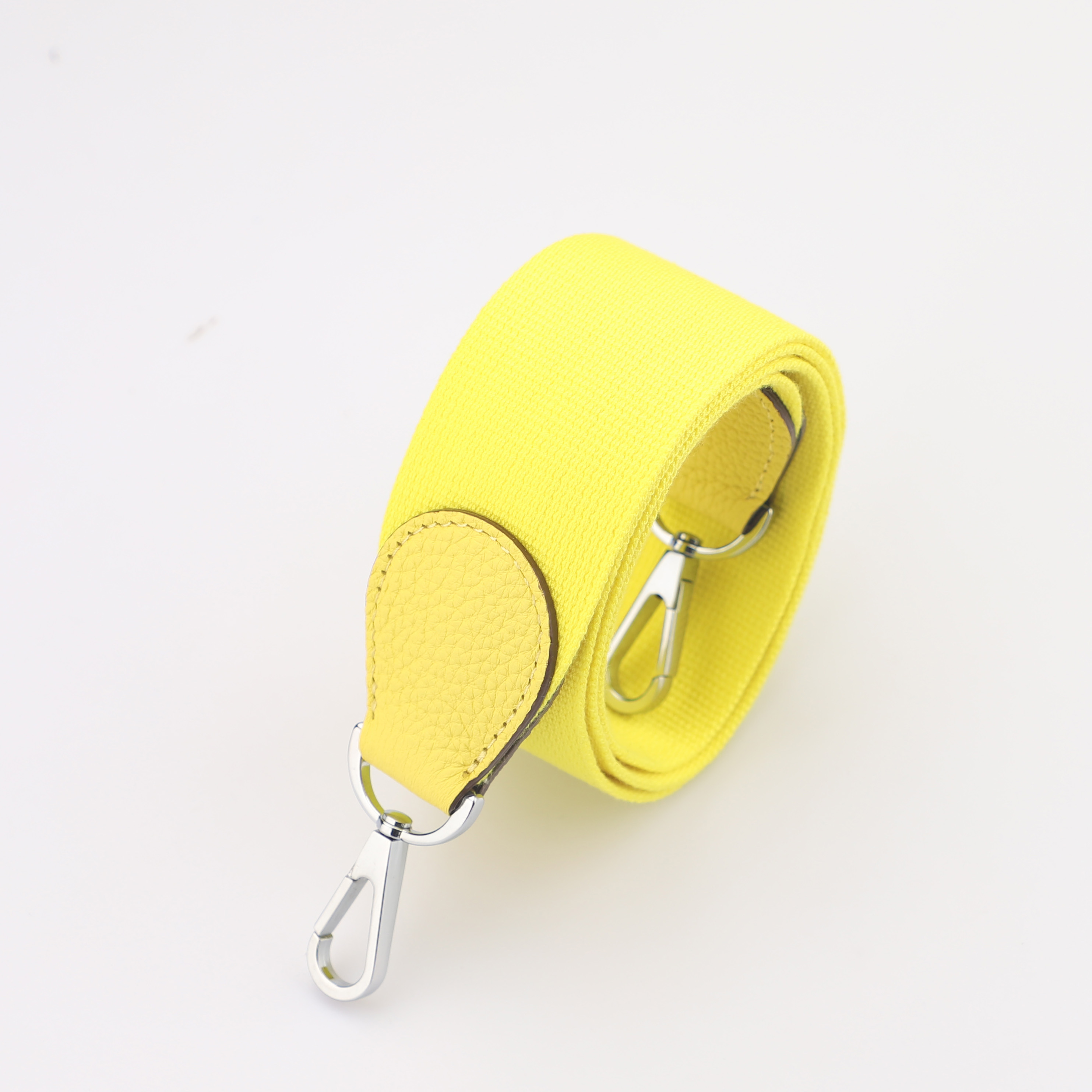 2"  Yellow Canvas and Togo Leather shoulder bag strap,Crossbody bag strap,Guitar Strap for Kelly bags and Bolide bags