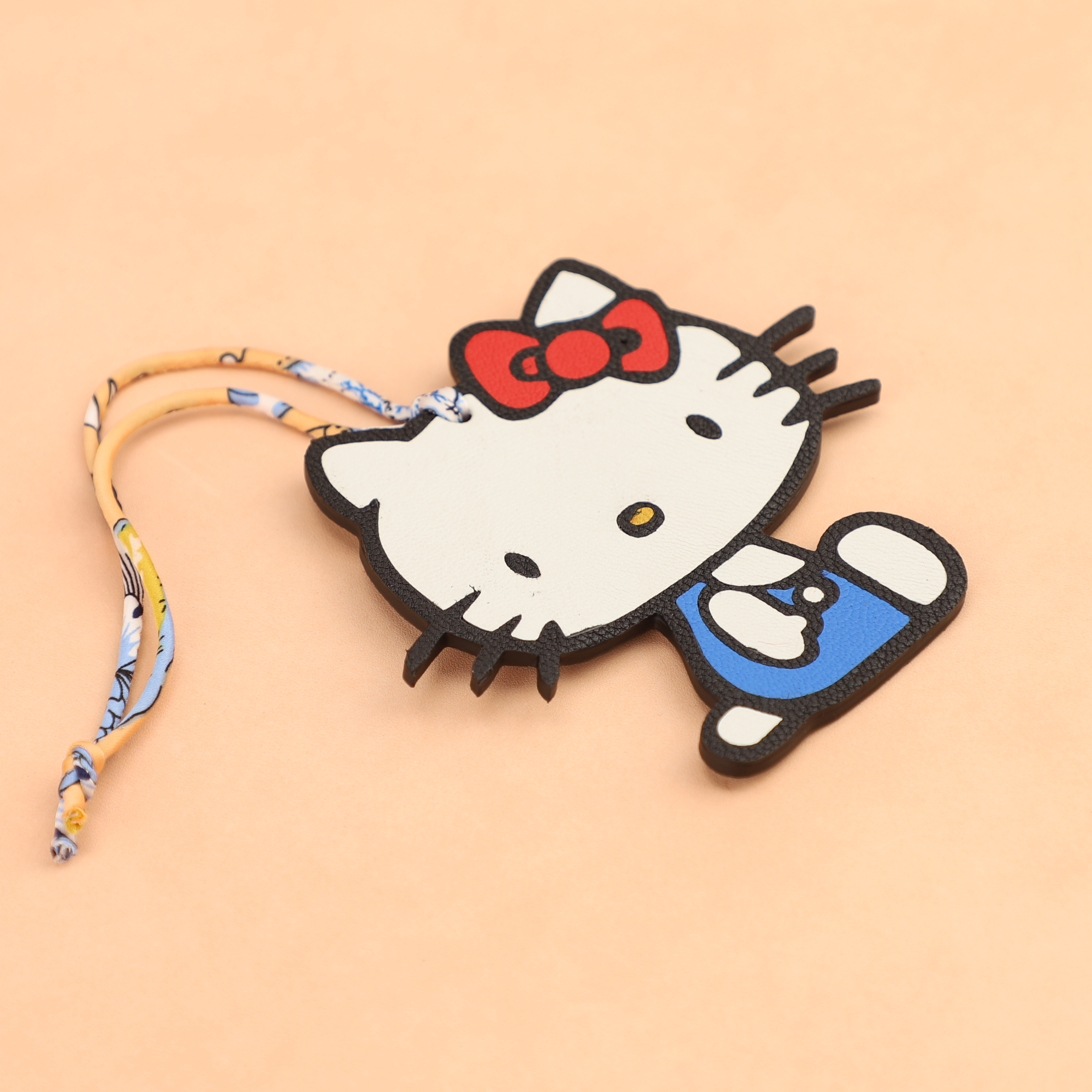 Handmade Chevre Gyzore Goatskin Hello Kitty Bag Charm,Hello Kitty charm