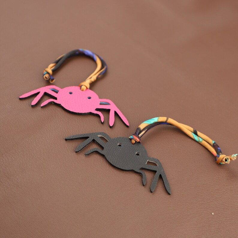 Epsom Leather and togo leather Spider Bag Charm Key Holder,bag charm