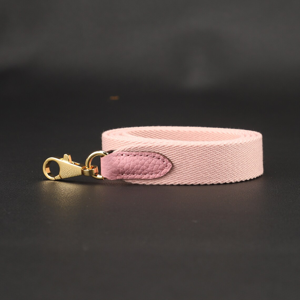 25mm Wide Pink Canvas Crossbody strap for Evelyne TPM bag and other Brand bag,Pink Canvas with togo leather shoulder strap