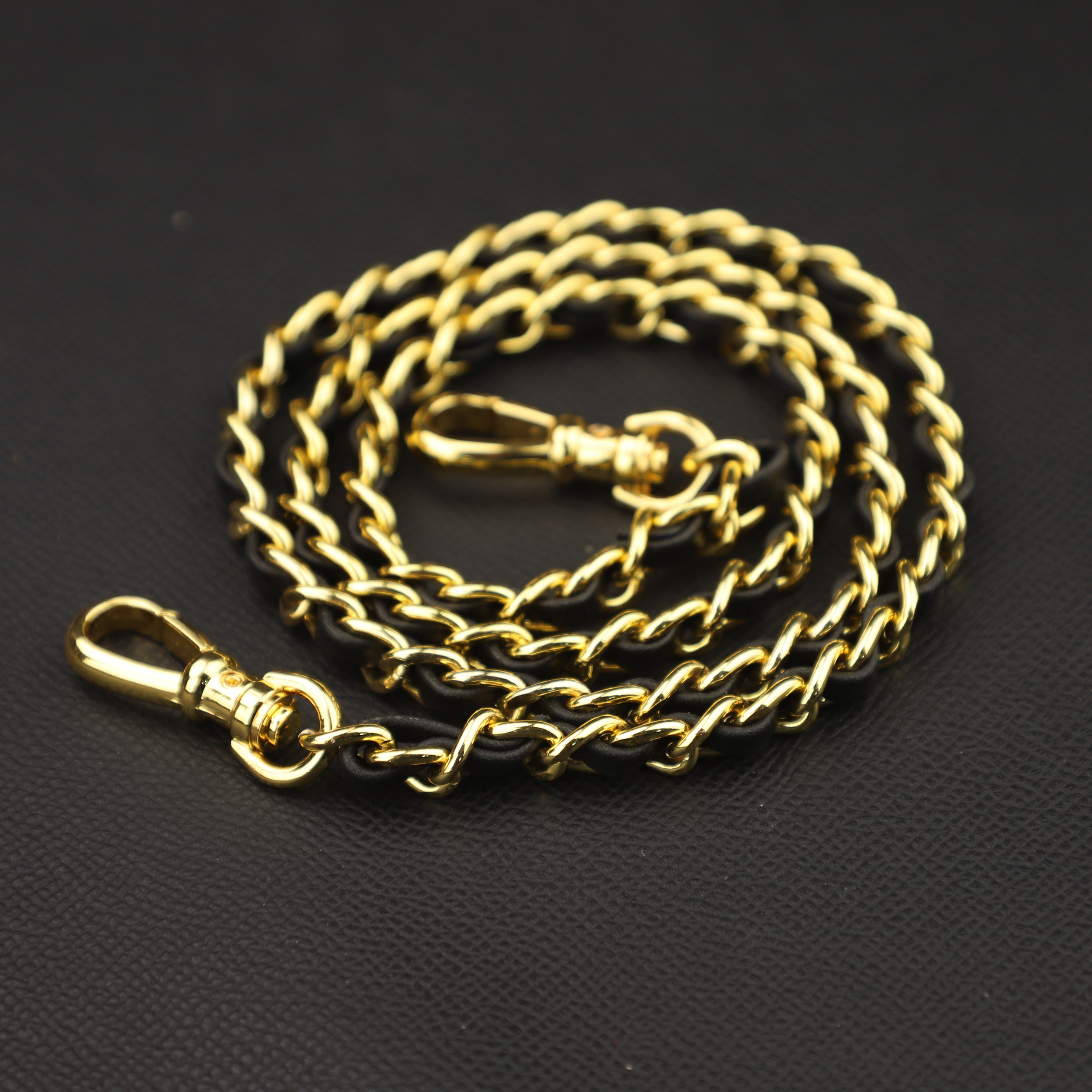 Handmade genuine swift Leather Chain Strap , Replacement Strap, Select Length, All Colours for Leather & Chain Availab