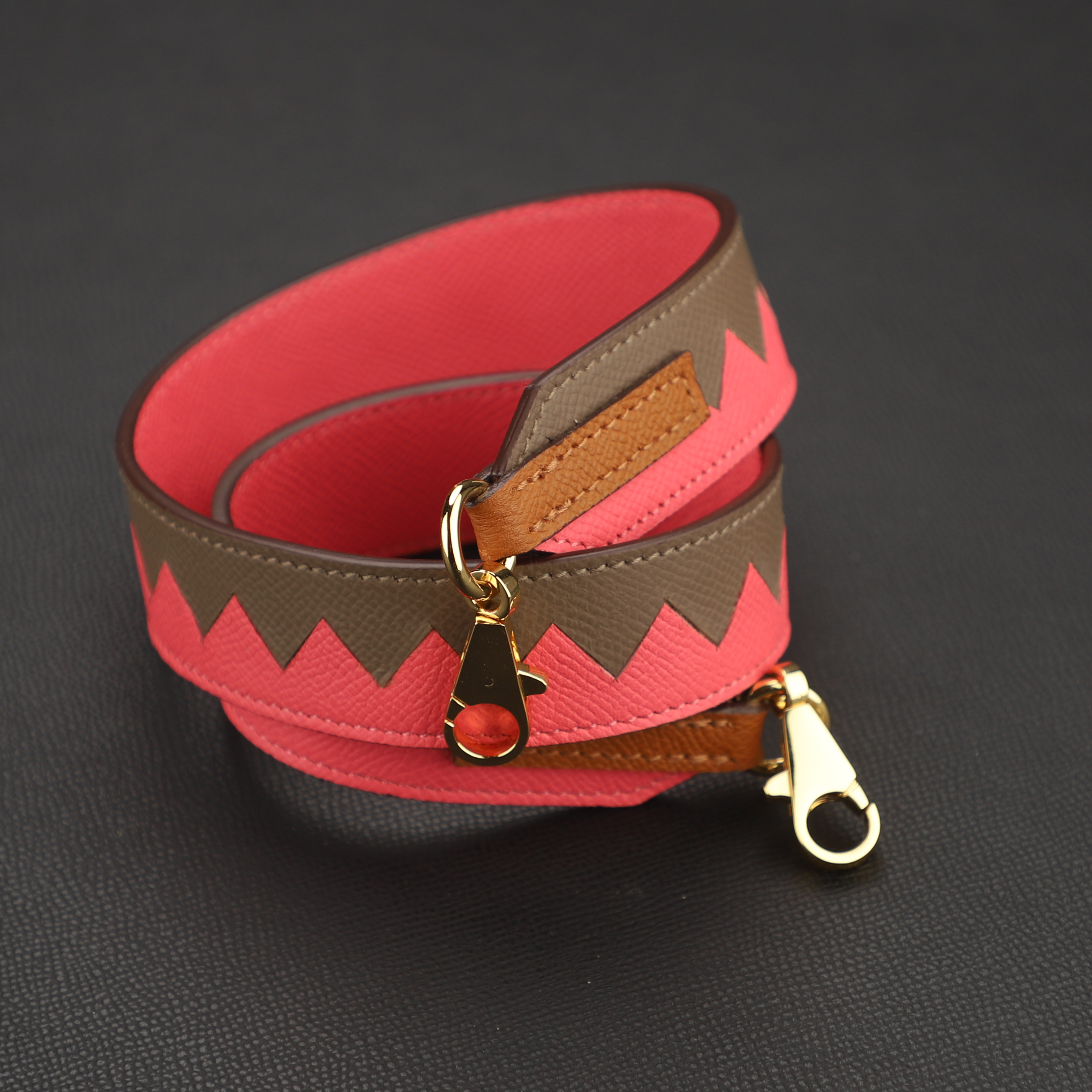 Custom The Epsom Leather 30mm Tressage Au Galop Shoulder Strap For kelly bag strap,bolide bag strap , epsom leather kelly bag strap