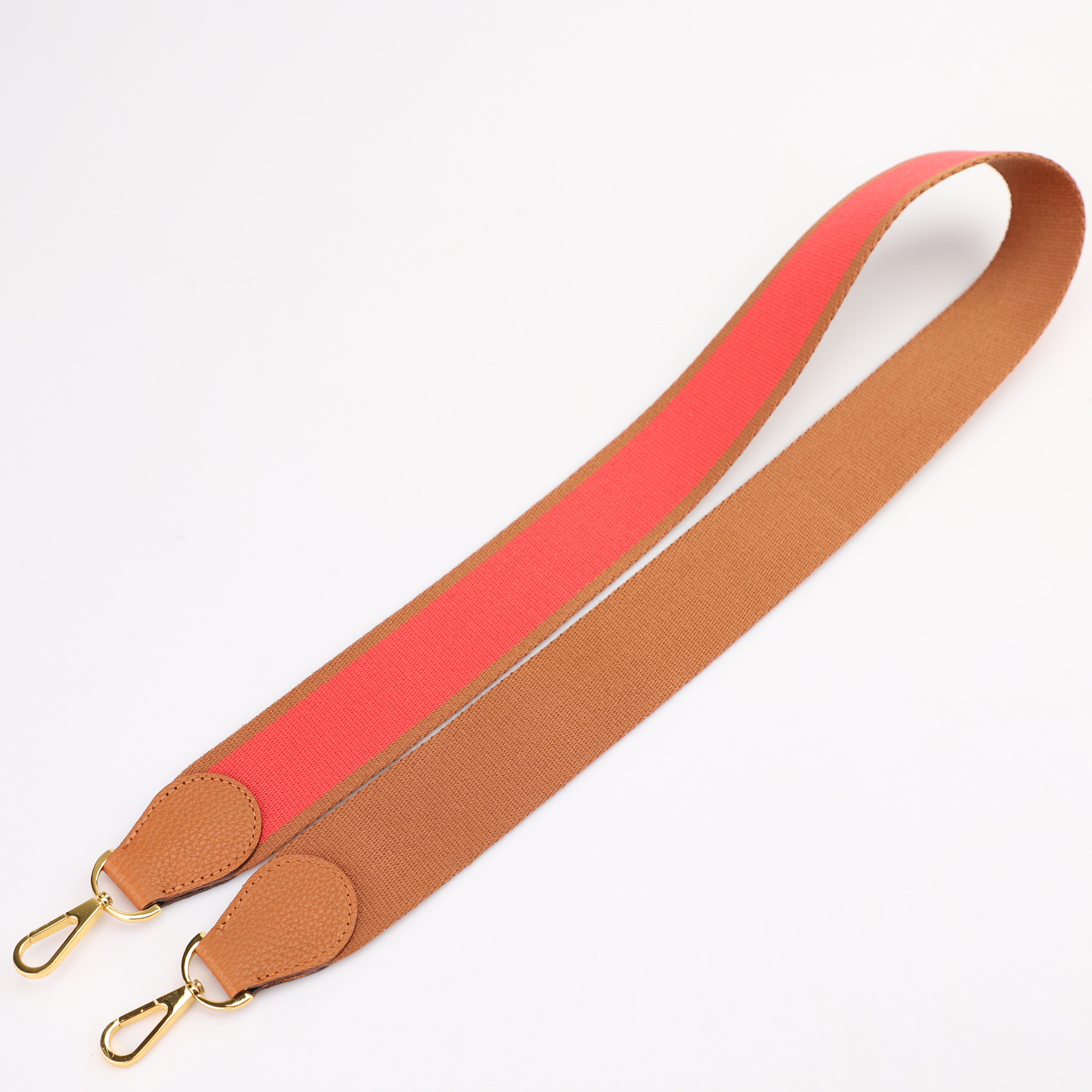 Handamde The 2" wide Gold/Capucine canvas and togo leather shoulder strap for brand bag,guita strap,crossbody strap