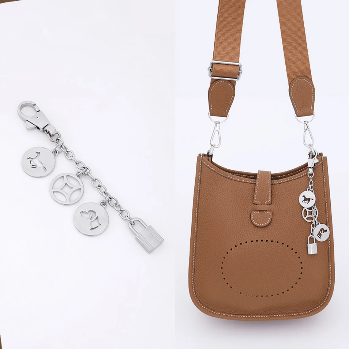 High-quality Vachette Leather Bag Charm/key Holder/bag -  Norway