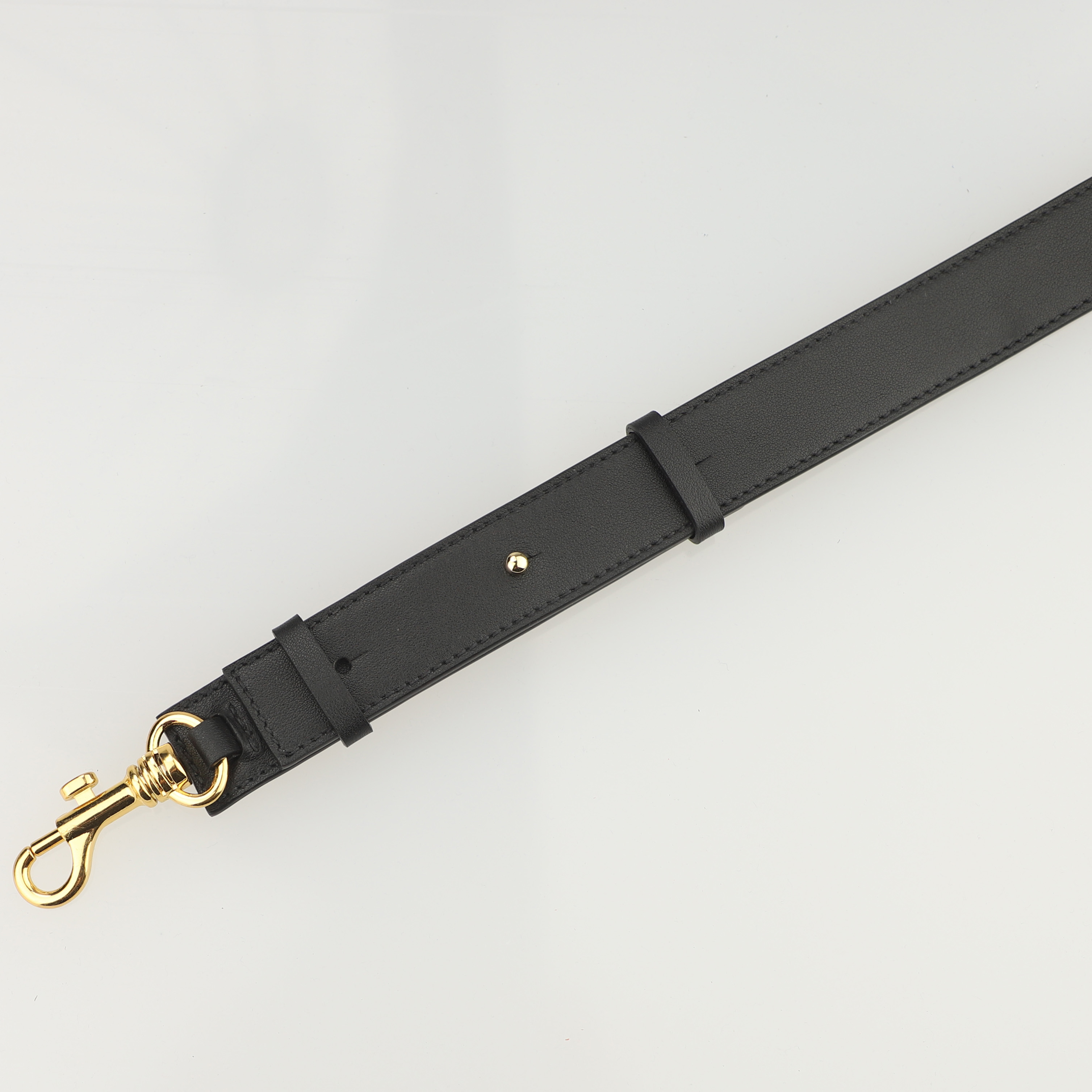 3cm Wide adjustable black Swift leather&Epsom leather shoulder strap