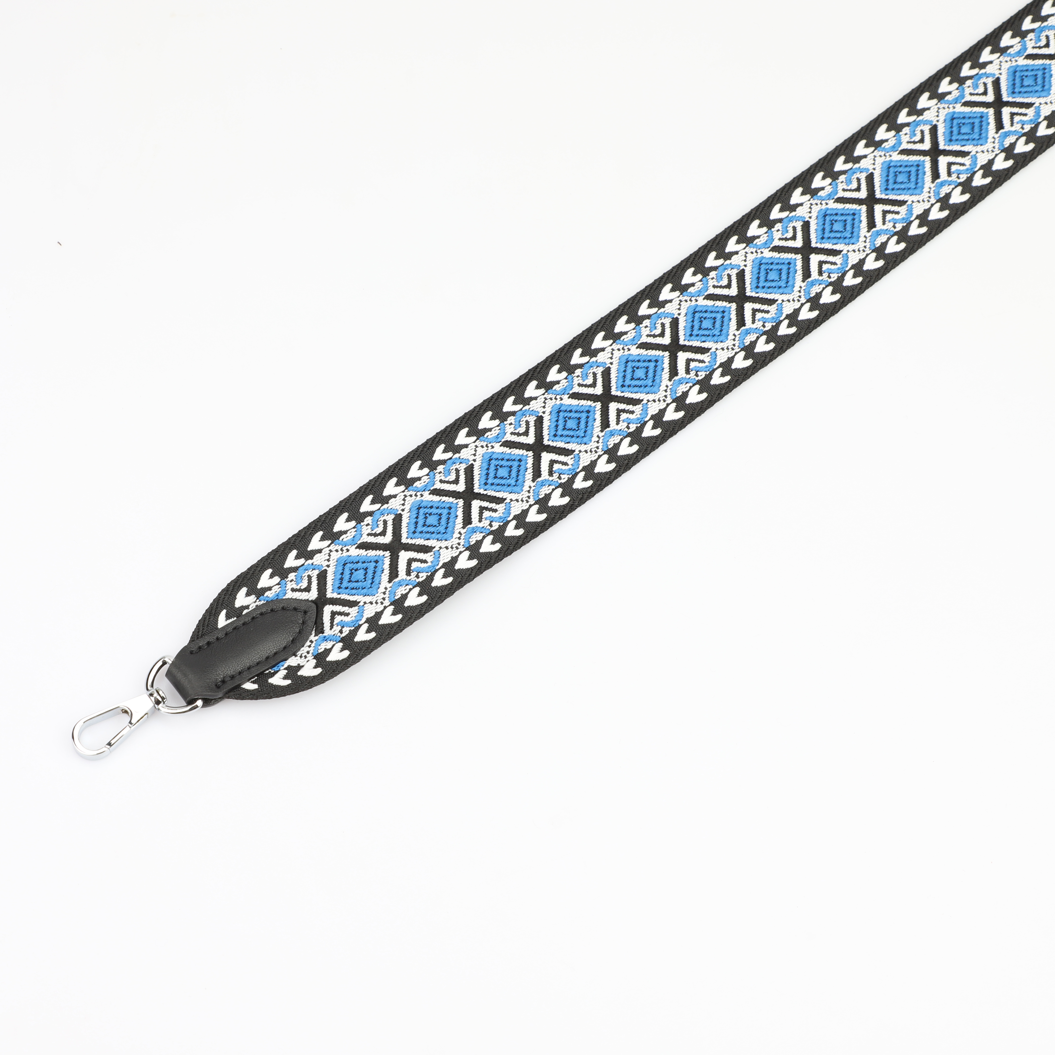 2 "Wide Blue, White and Black jacquard webbing shoulder strap