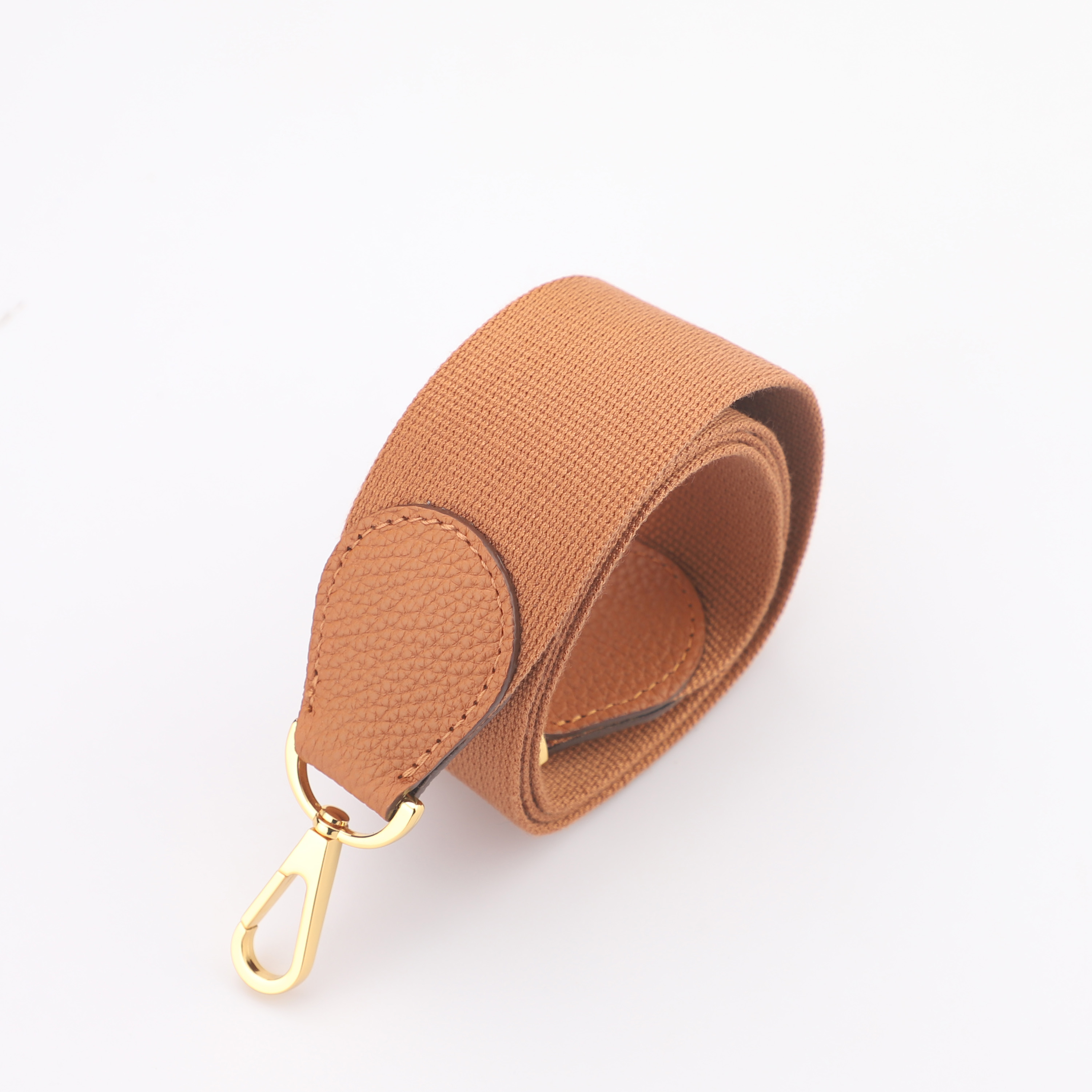 2" Gold Canvas and Togo Leather shoulder bag strap,Crossbody bag strap,Guitar Strap for Kelly bags and Bolide bags