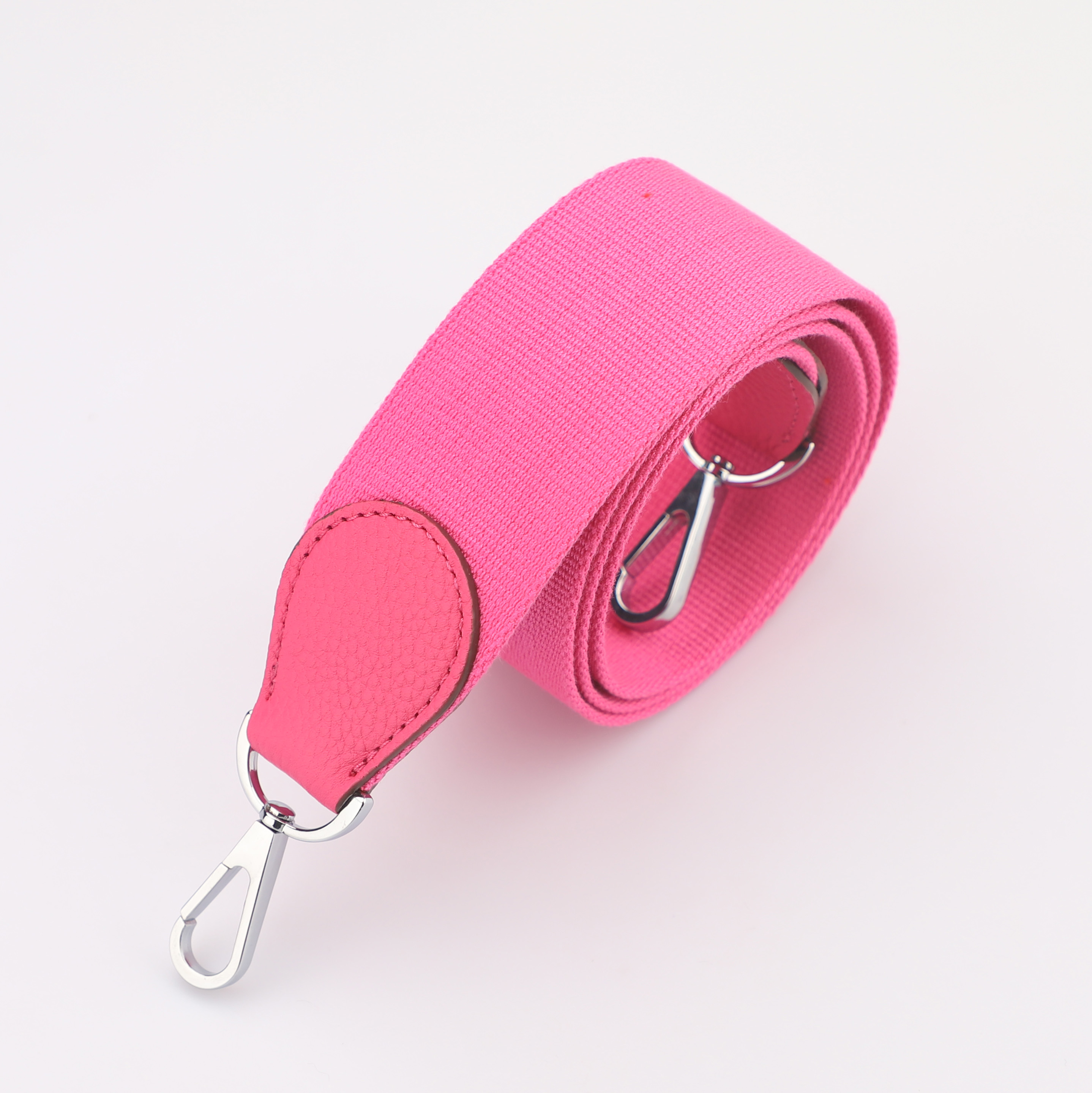 2"  Rose Shocking Canvas and Togo Leather shoulder bag strap,Crossbody bag strap,Guitar Strap for Kelly bags and Bolide bags