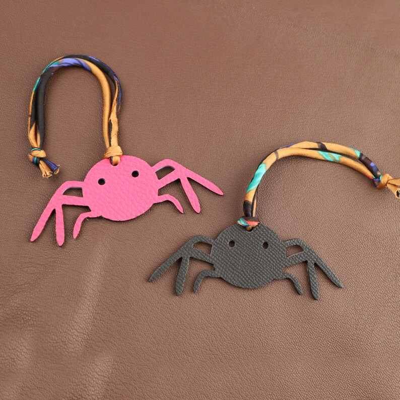 Epsom Leather and togo leather Spider Bag Charm Key Holder,bag charm