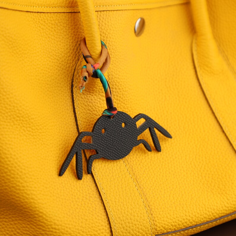Epsom Leather and togo leather Spider Bag Charm Key Holder,bag charm