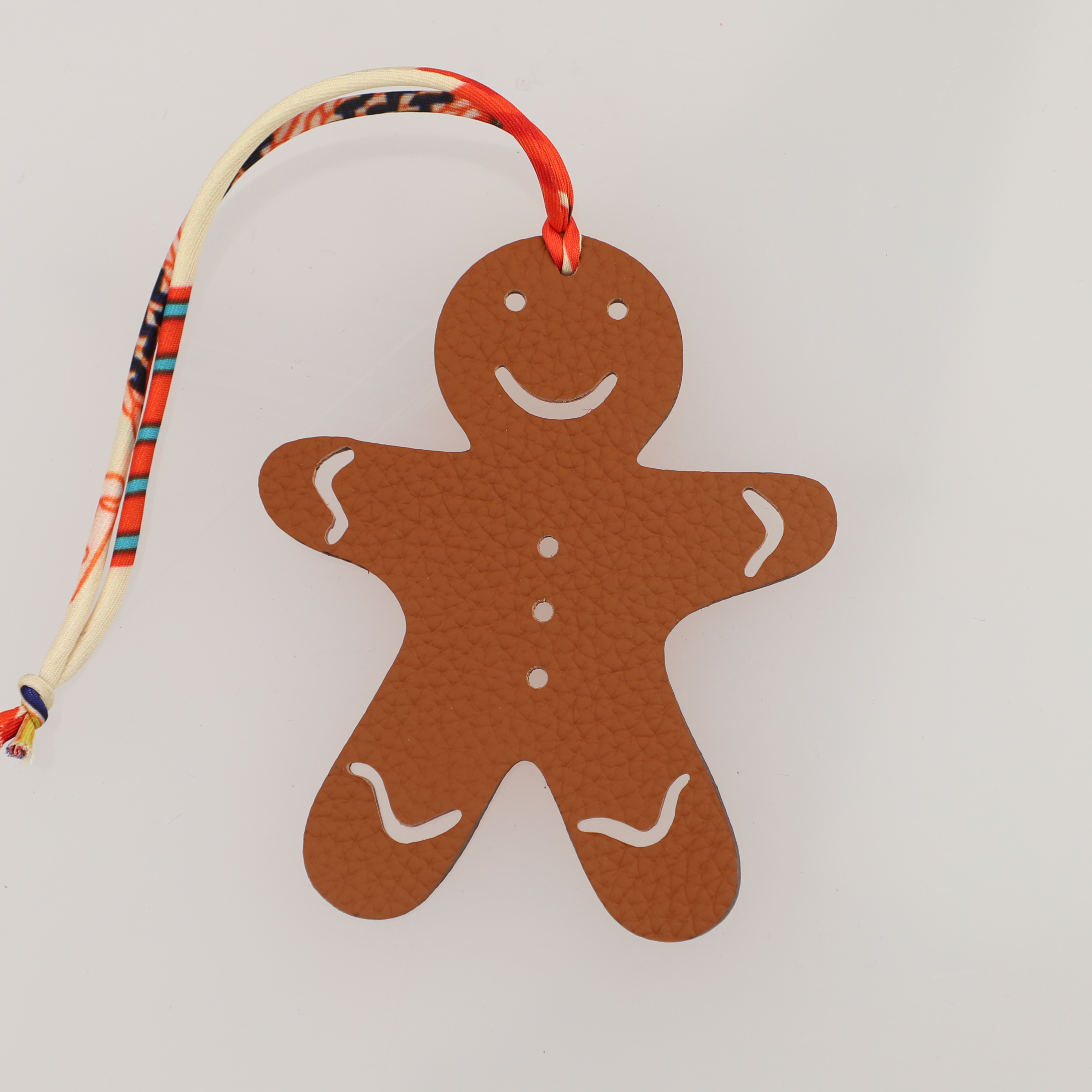 Epsom Leather and togo leather Gingerbread man Bag Charm Key Holder,bag charm