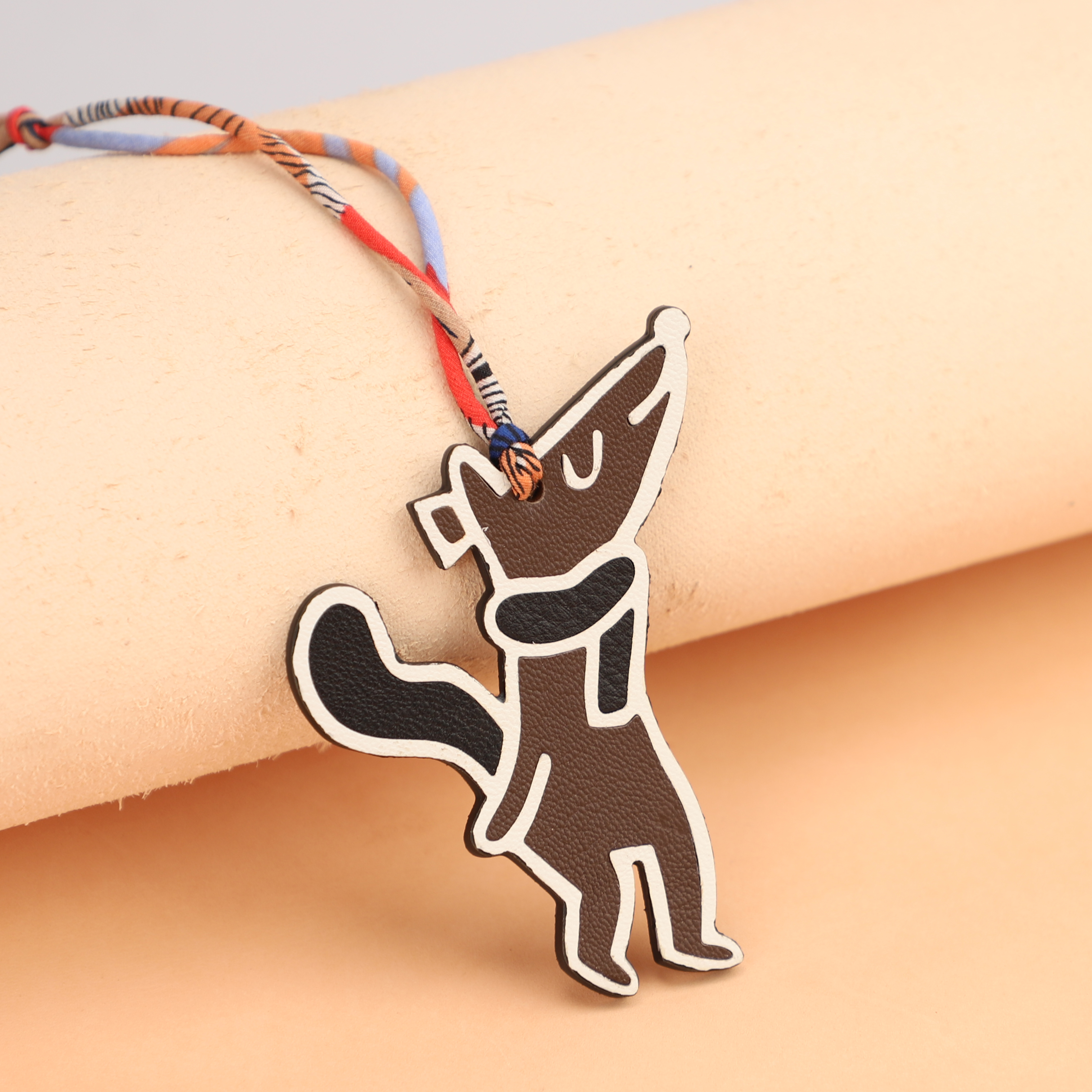 Handmade Chevre Gyzore Goatskin Fox Bag Charm,Fox key chain