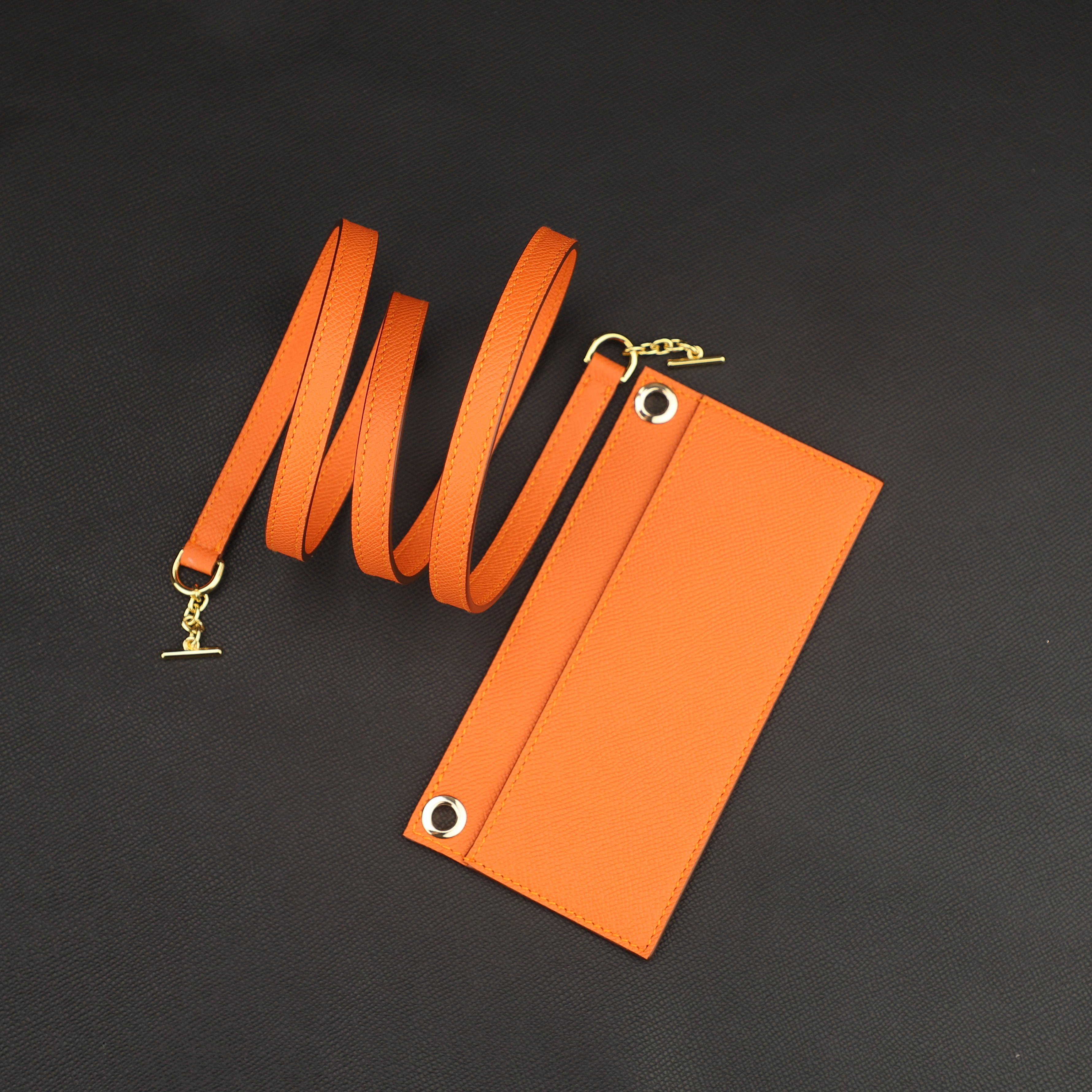 Customized The Epsom Leather insert and shoulder strap for Long Kelly Wallet and Constance long wallet transformation shoulder strap