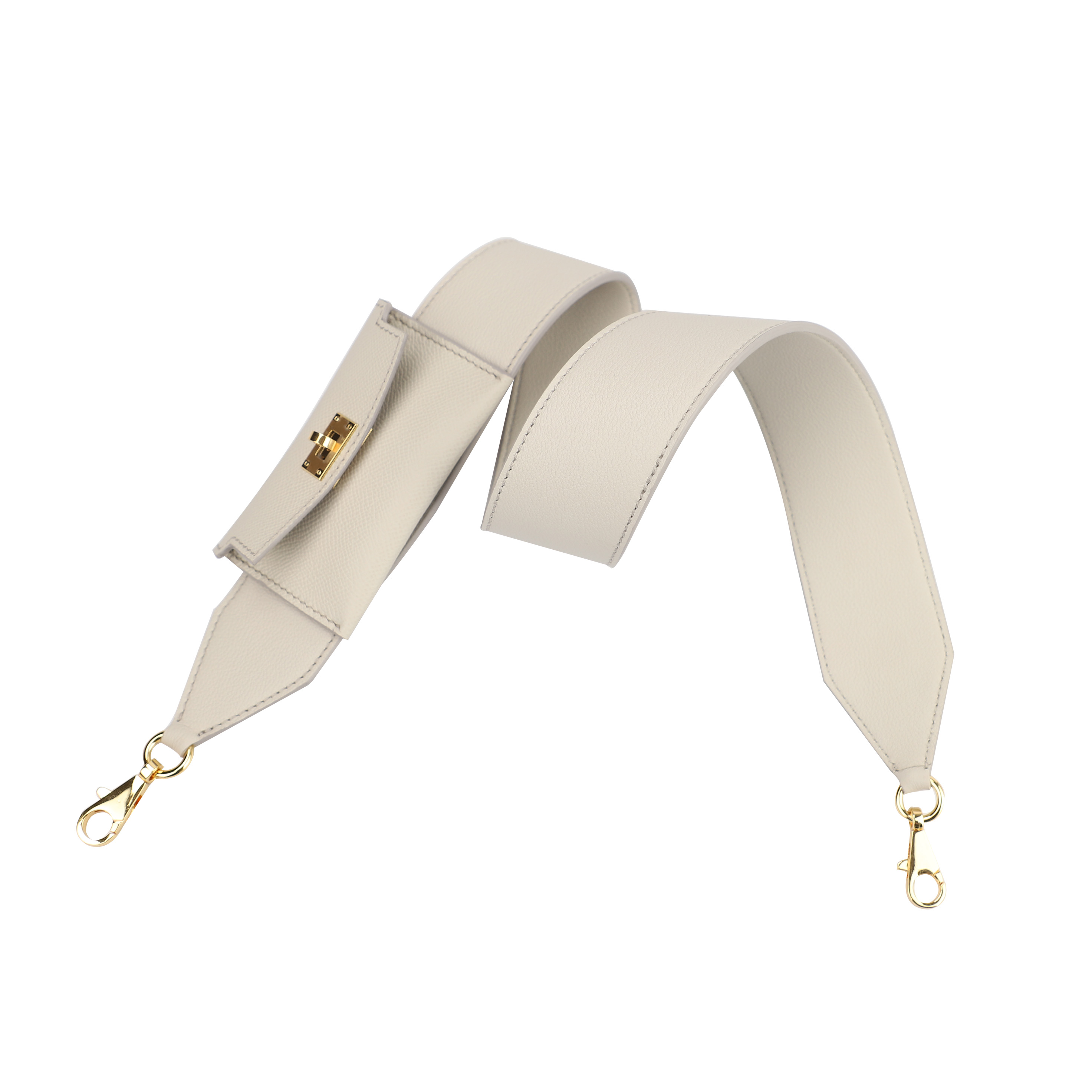 Handmade and Customize The Kelly pocket bag strap，Swift leather bag strap with Epsom leather Pocket shoulder bag strap