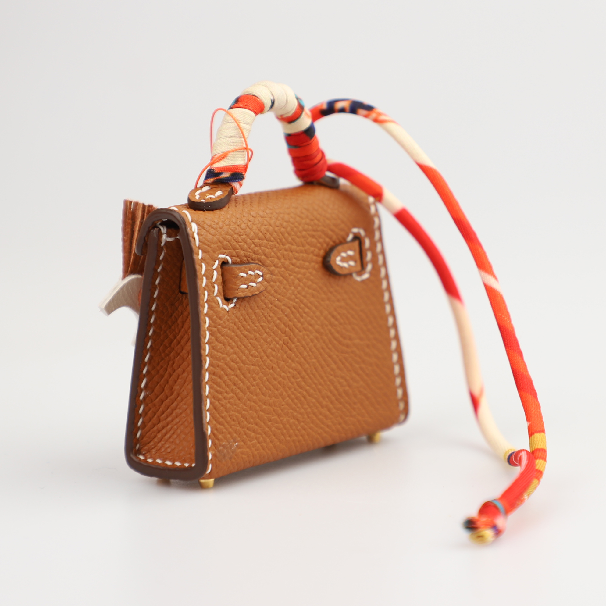 Hand Stitching Epsom Leather Micor kelly bag charm with Rodeo charm,mini birkin bag charm,mini kelly bag key chain