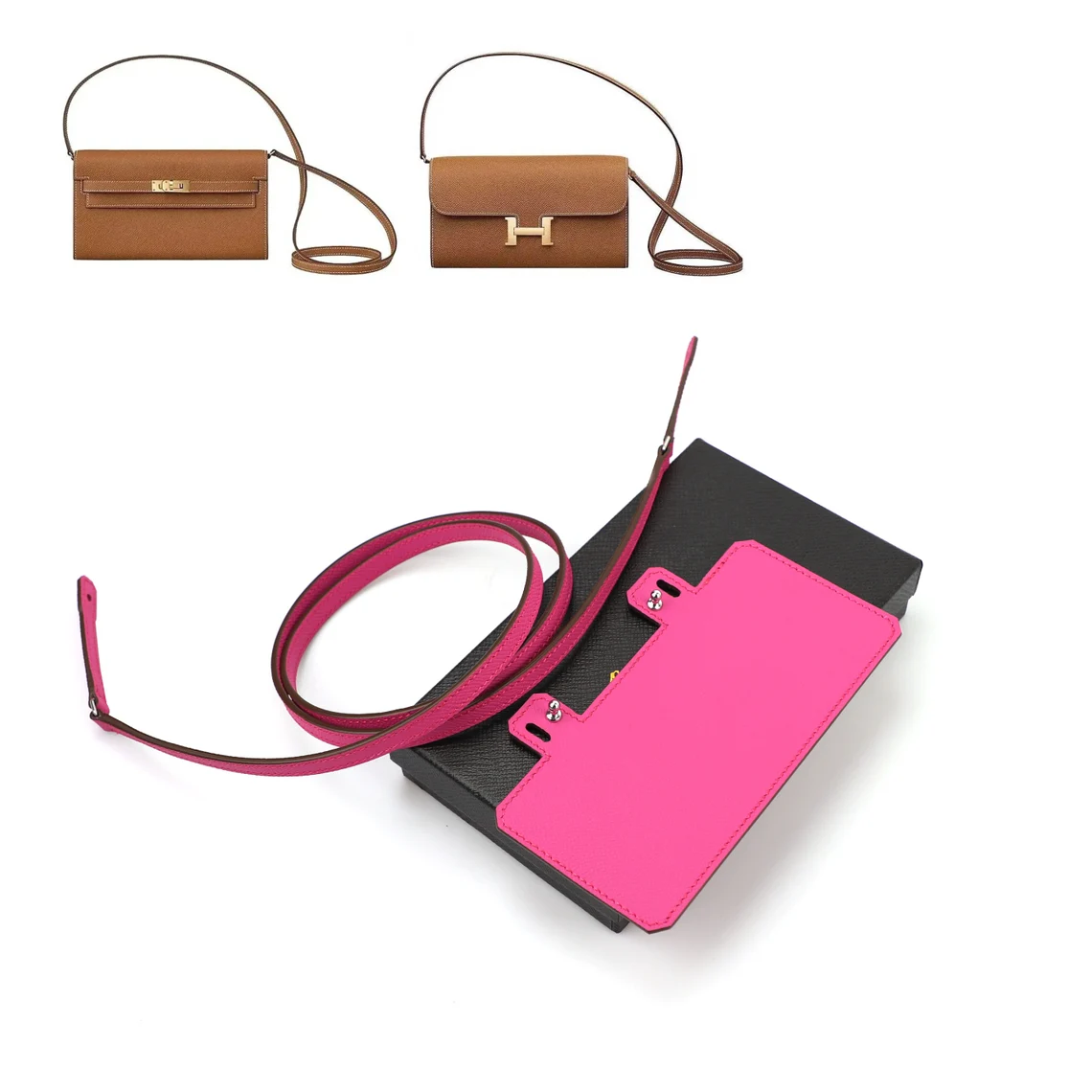 2022 New design Shoulder strap for Constance Long To Go Wallet,Kelly Wallet To Go Wallet ,togo leather, swift leather, Epsom leather