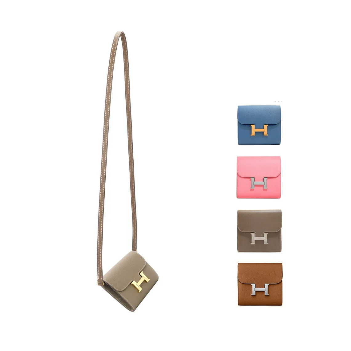 Design Constance compact Wallet strap,The Epsome Leather shoulder strap for Constance compact