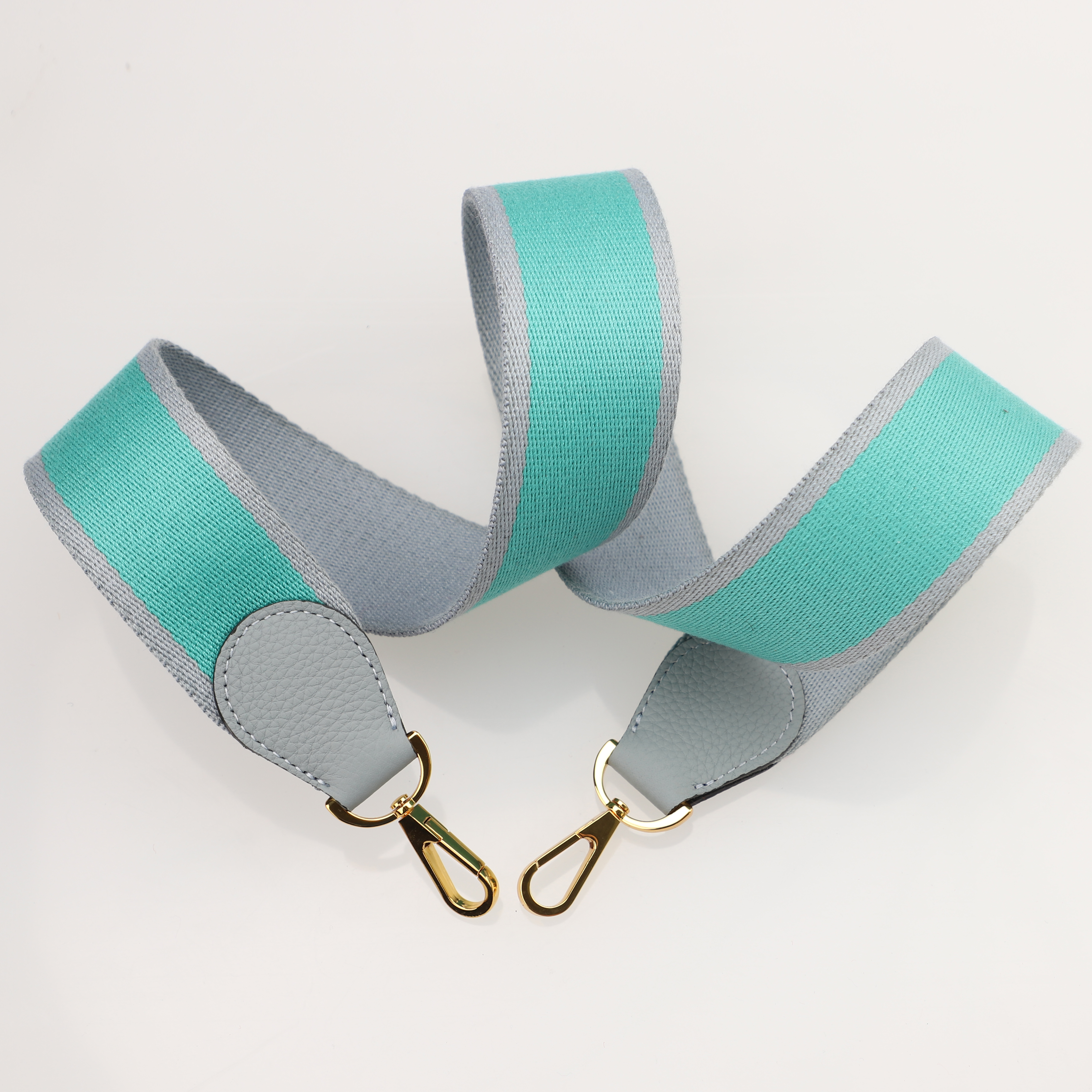 Handamde The 2" wide Bi-colors canvas and togo leather shoulder strap for brand bag,guita strap,crossbody strap