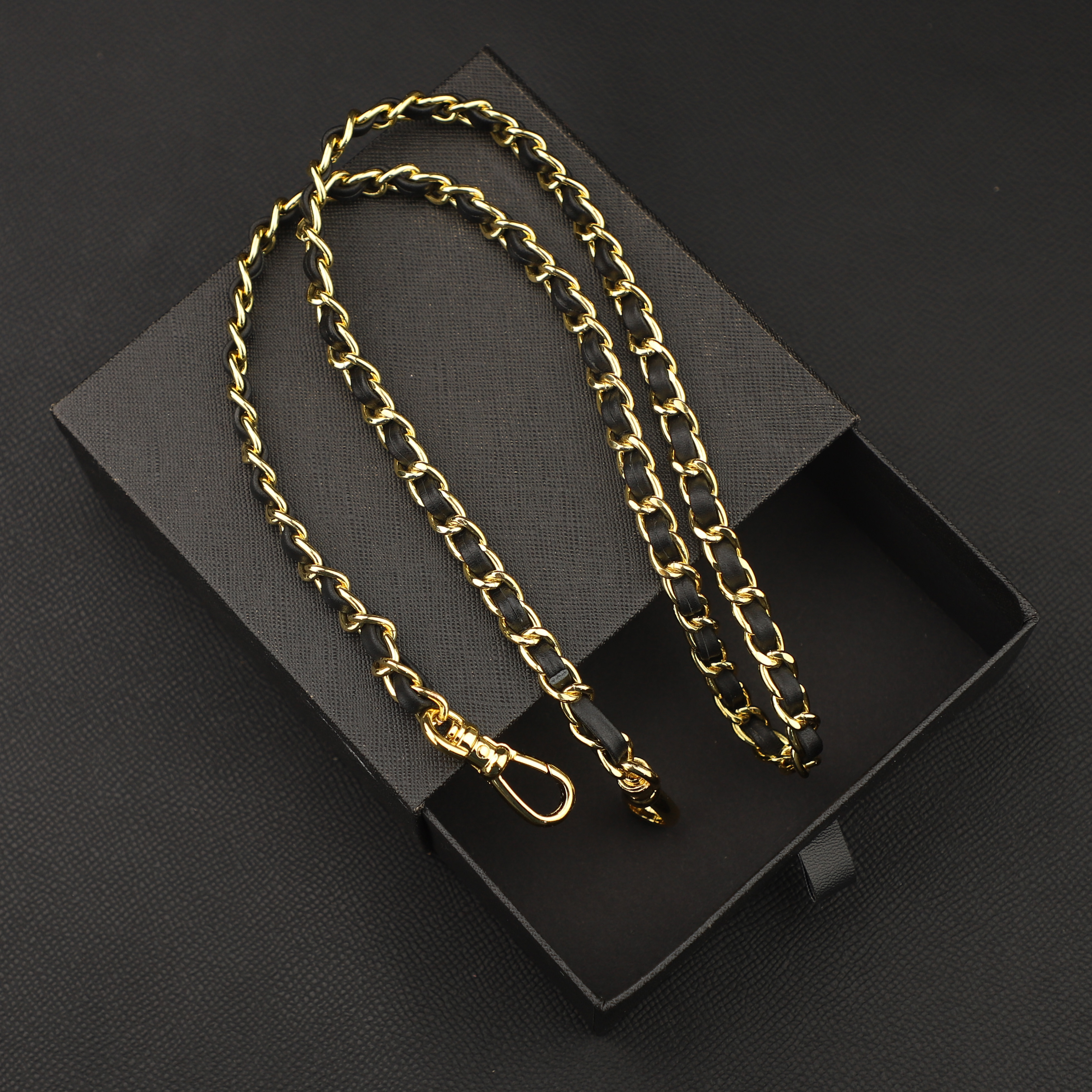 Handmade genuine swift Leather Chain Strap , Replacement Strap, Select Length, All Colours for Leather & Chain Availab