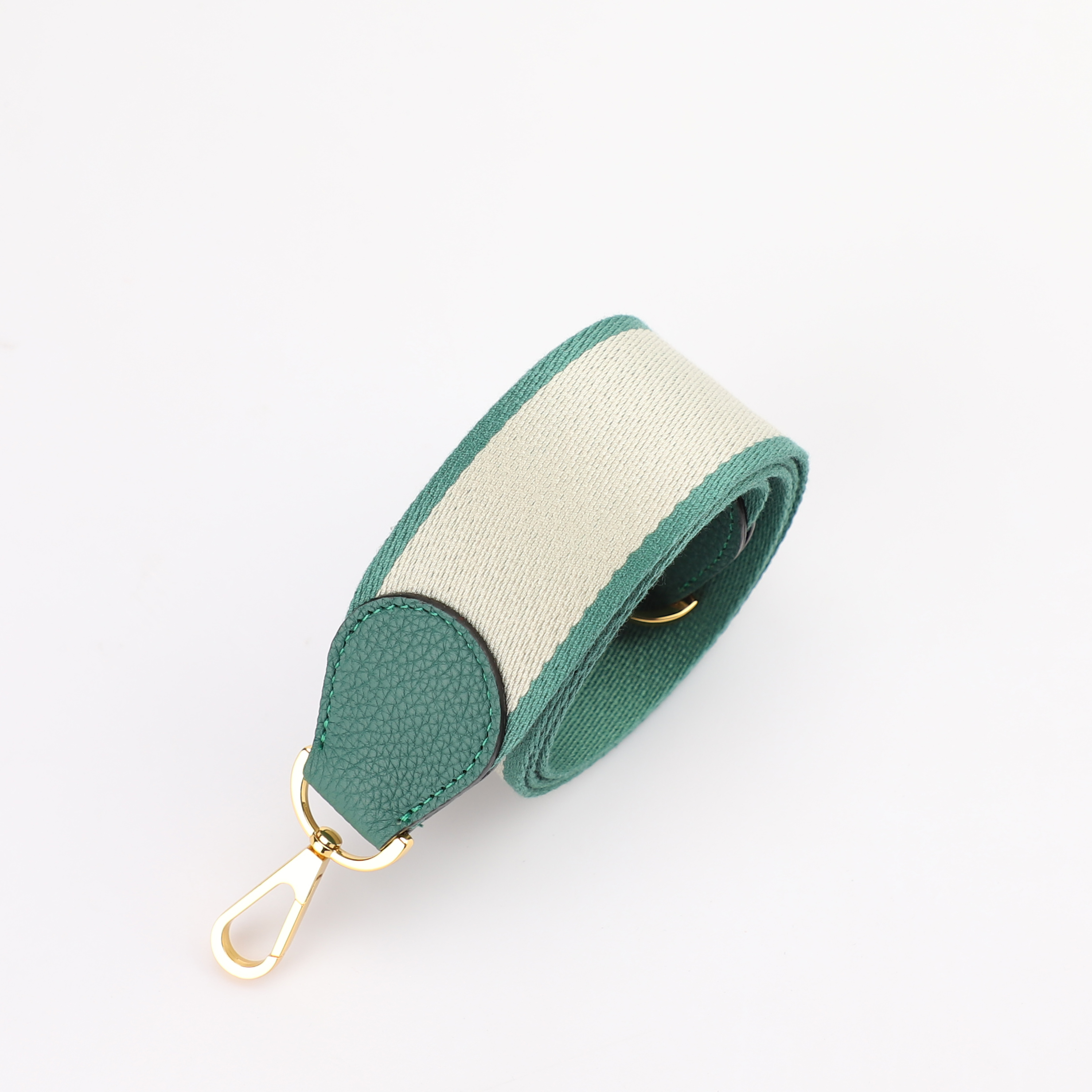 [Copy]Handamde The 2" wide Vert Bosphore/Blue Pale canvas and togo leather shoulder strap for brand bag,guita strap,crossbody strap