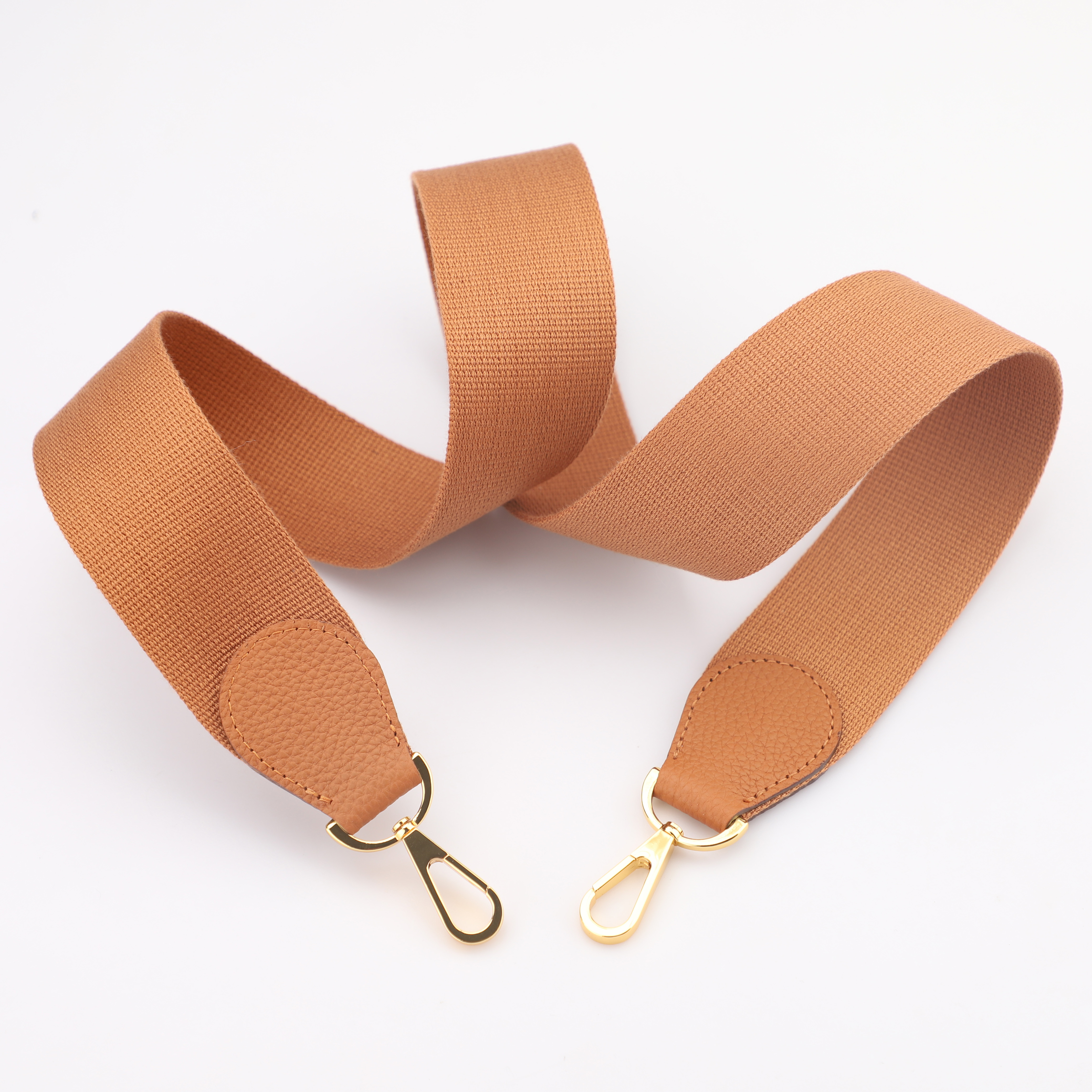 2" Gold Canvas and Togo Leather shoulder bag strap,Crossbody bag strap,Guitar Strap for Kelly bags and Bolide bags