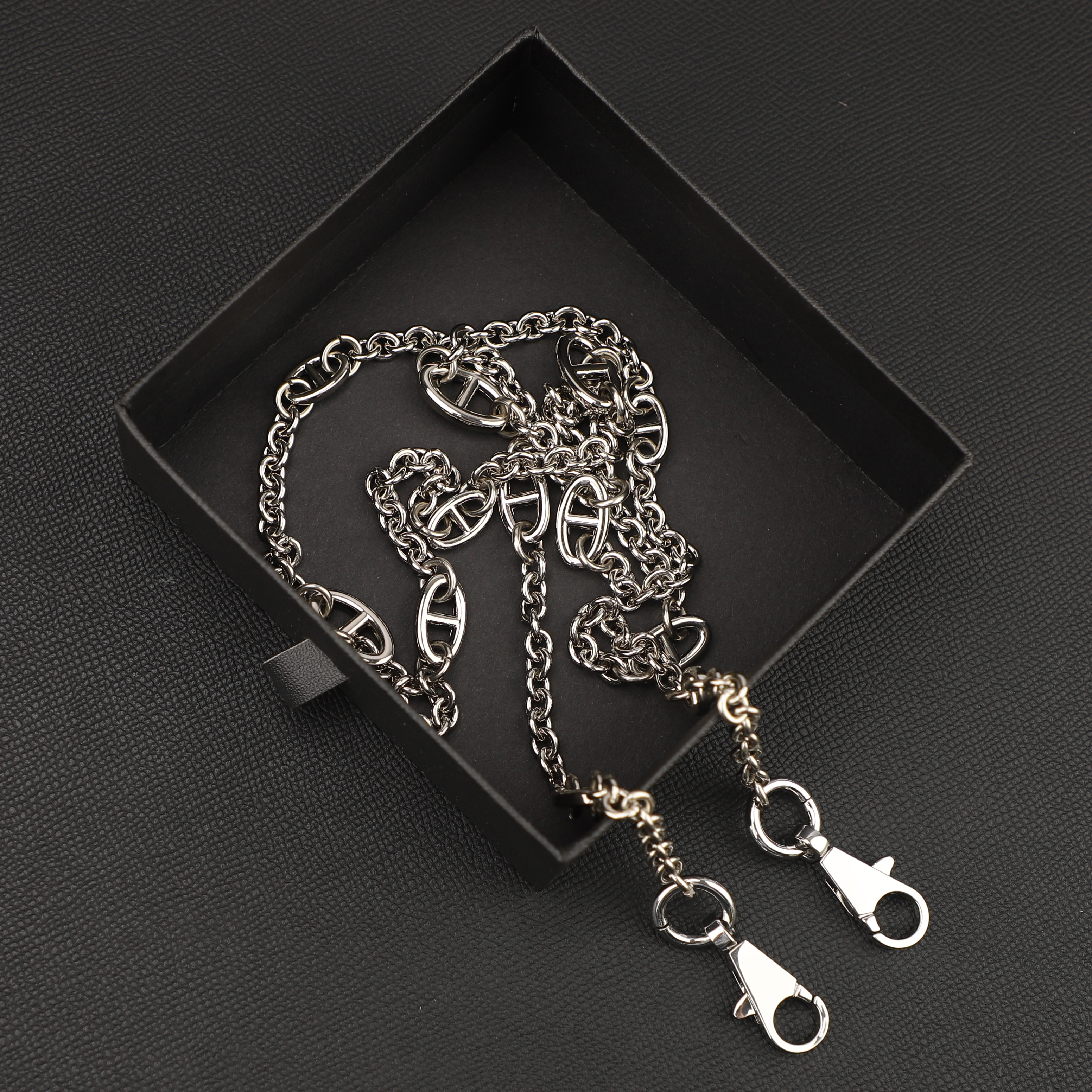 Chain Long Shoulder Strap Sterling Silver and Gold color with Kelly Clasps For Brand Bag