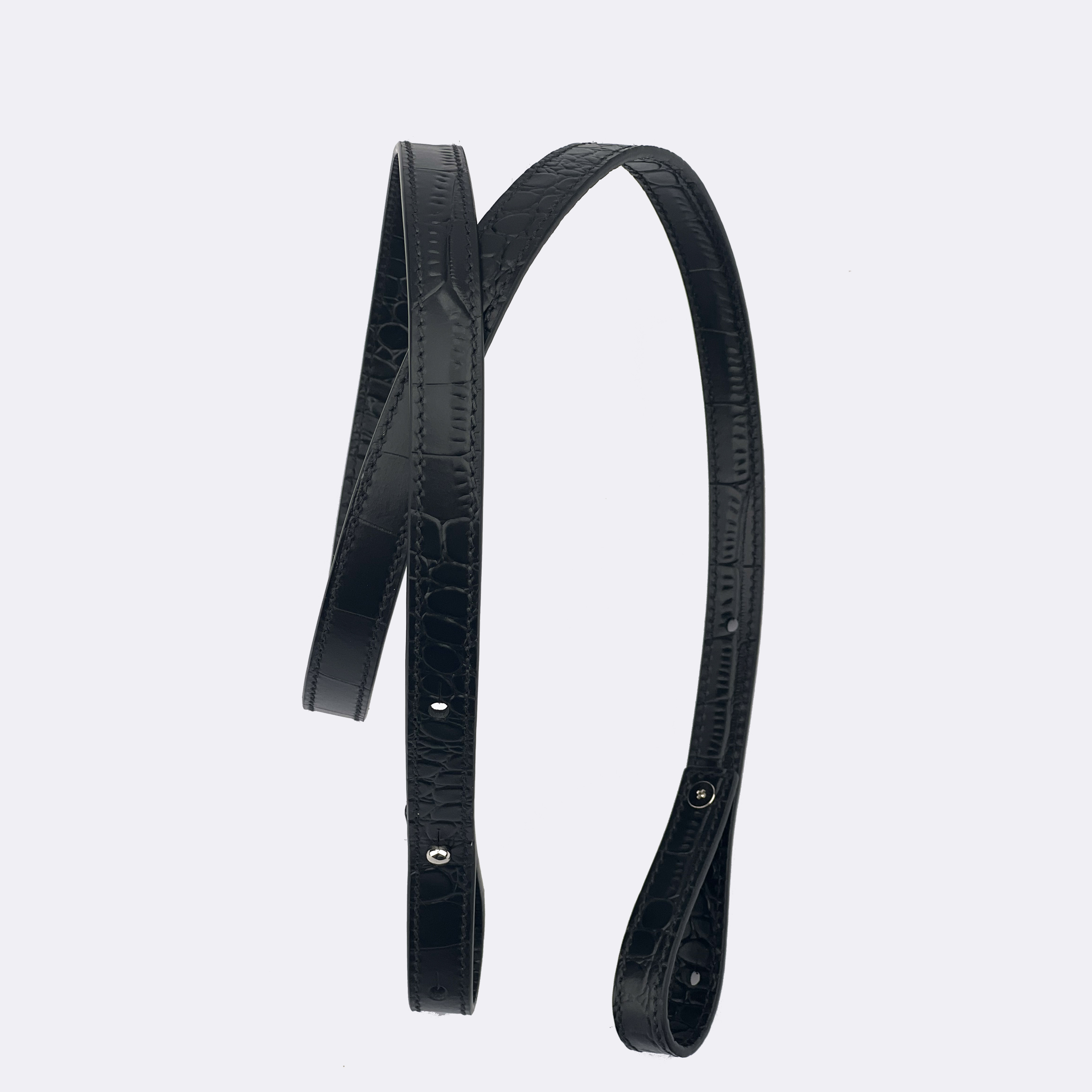 Black crocodile Embossing leather shoulder strap for Picotin bag/Lindy bag