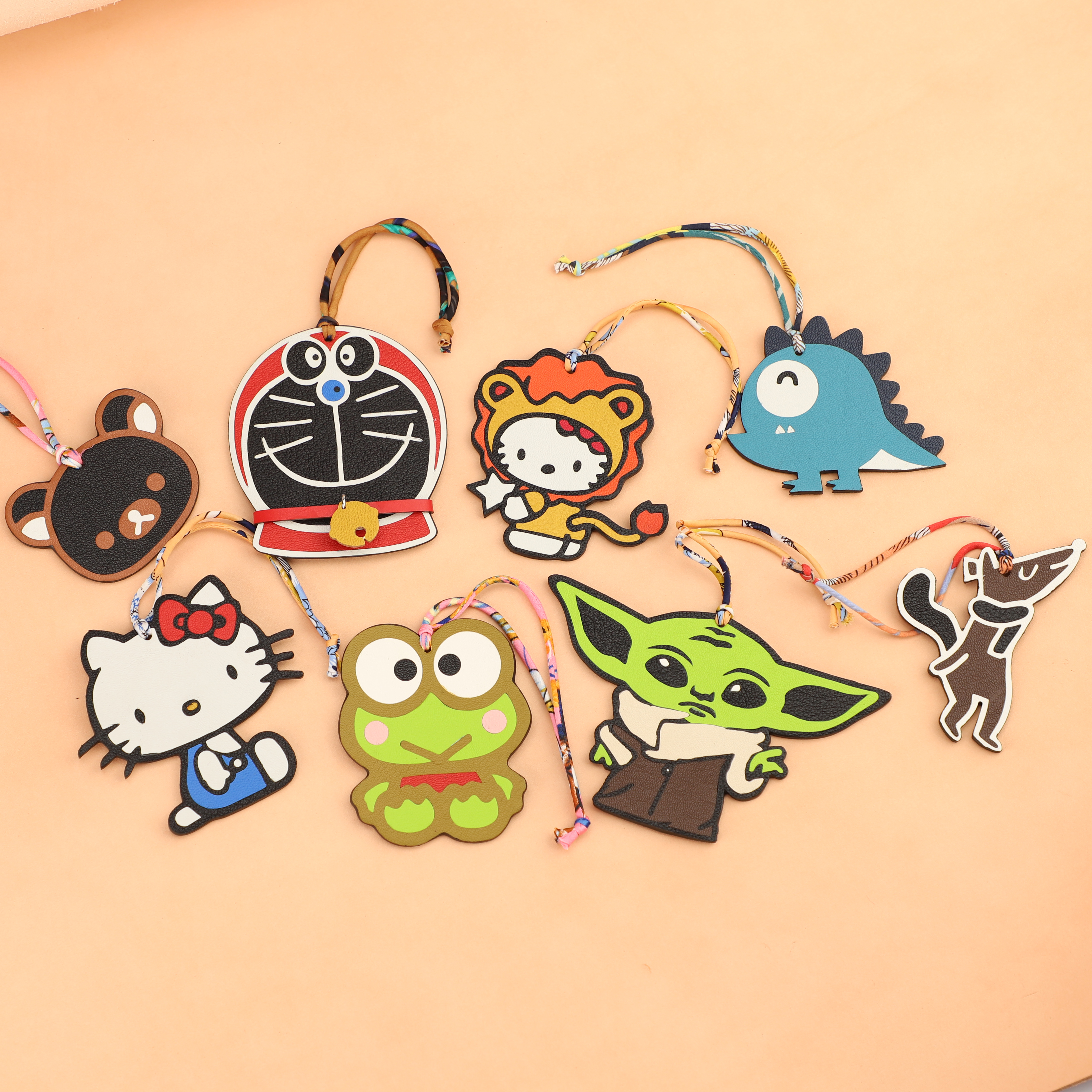 Handmade Chevre Gyzore Goatskin Hello Kitty Bag Charm,Hello Kitty charm