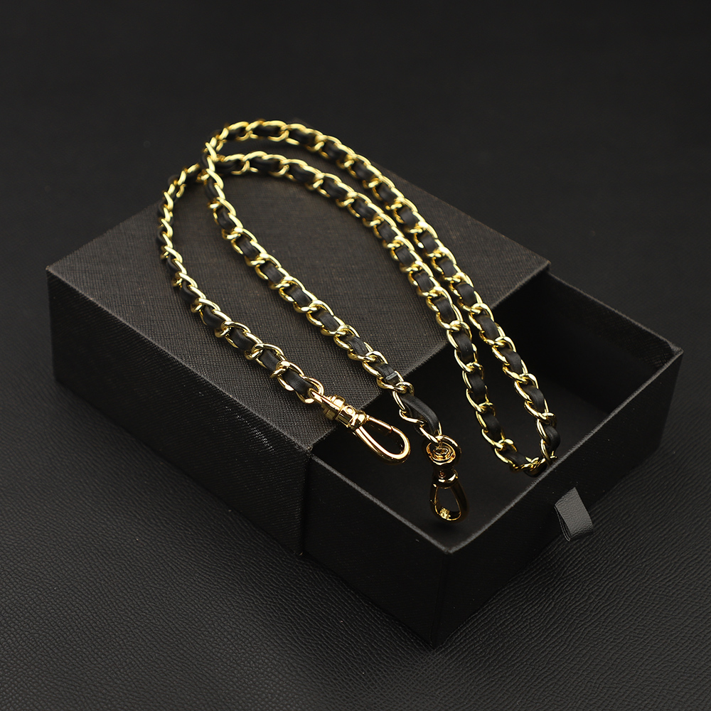 leather and chain bag strap