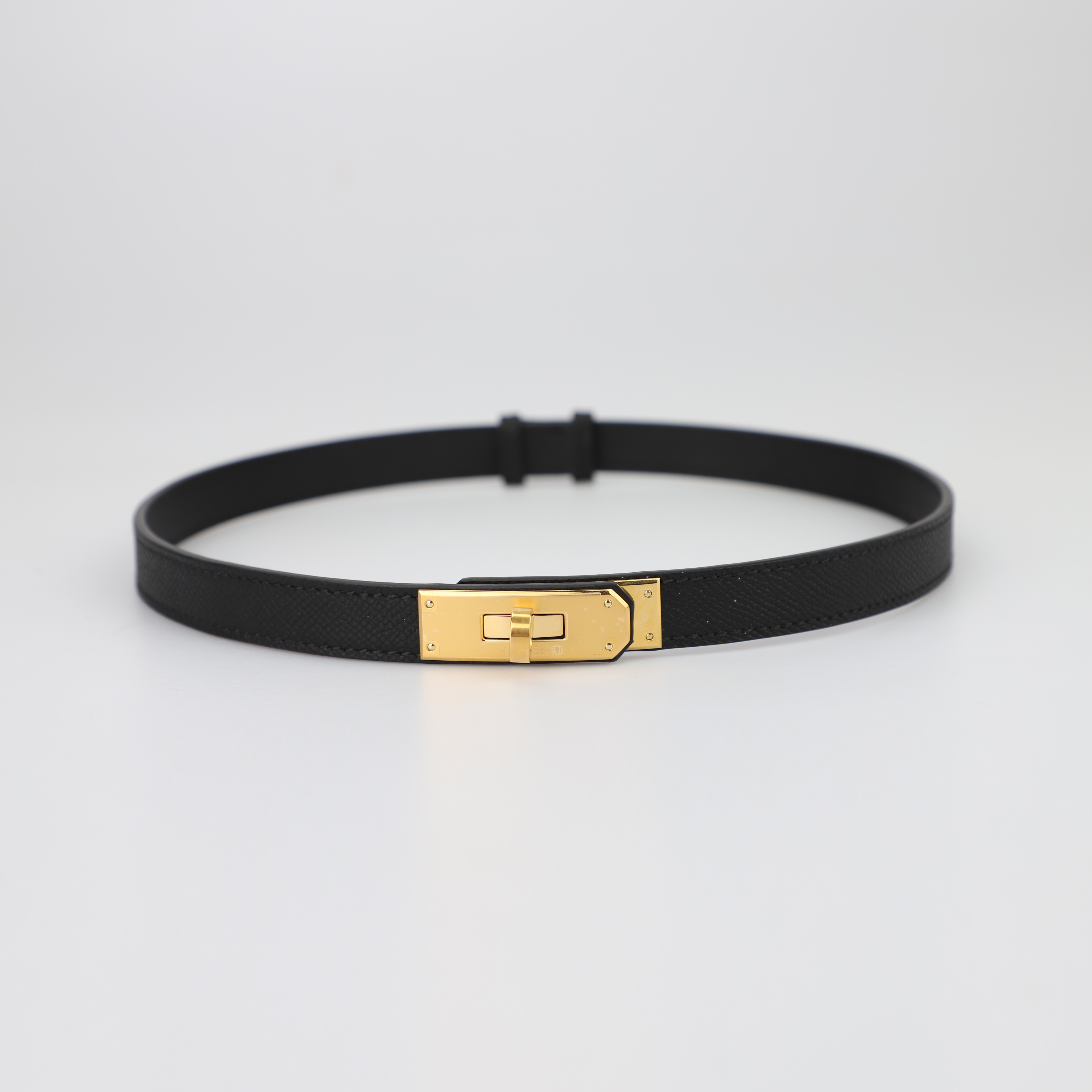 1.8cm width Epsom leather Kelly belt for women