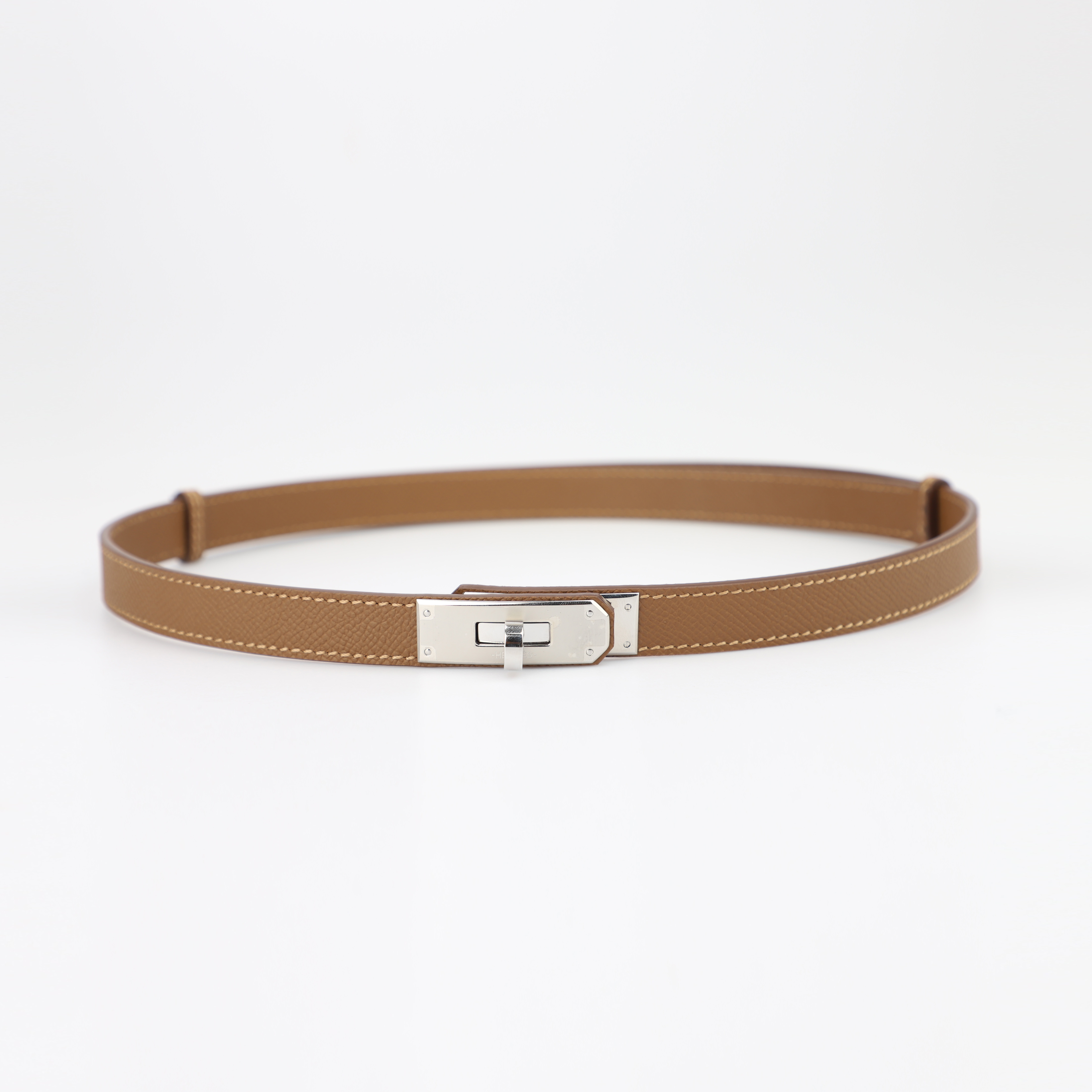 1.8cm width Epsom leather Kelly belt for women