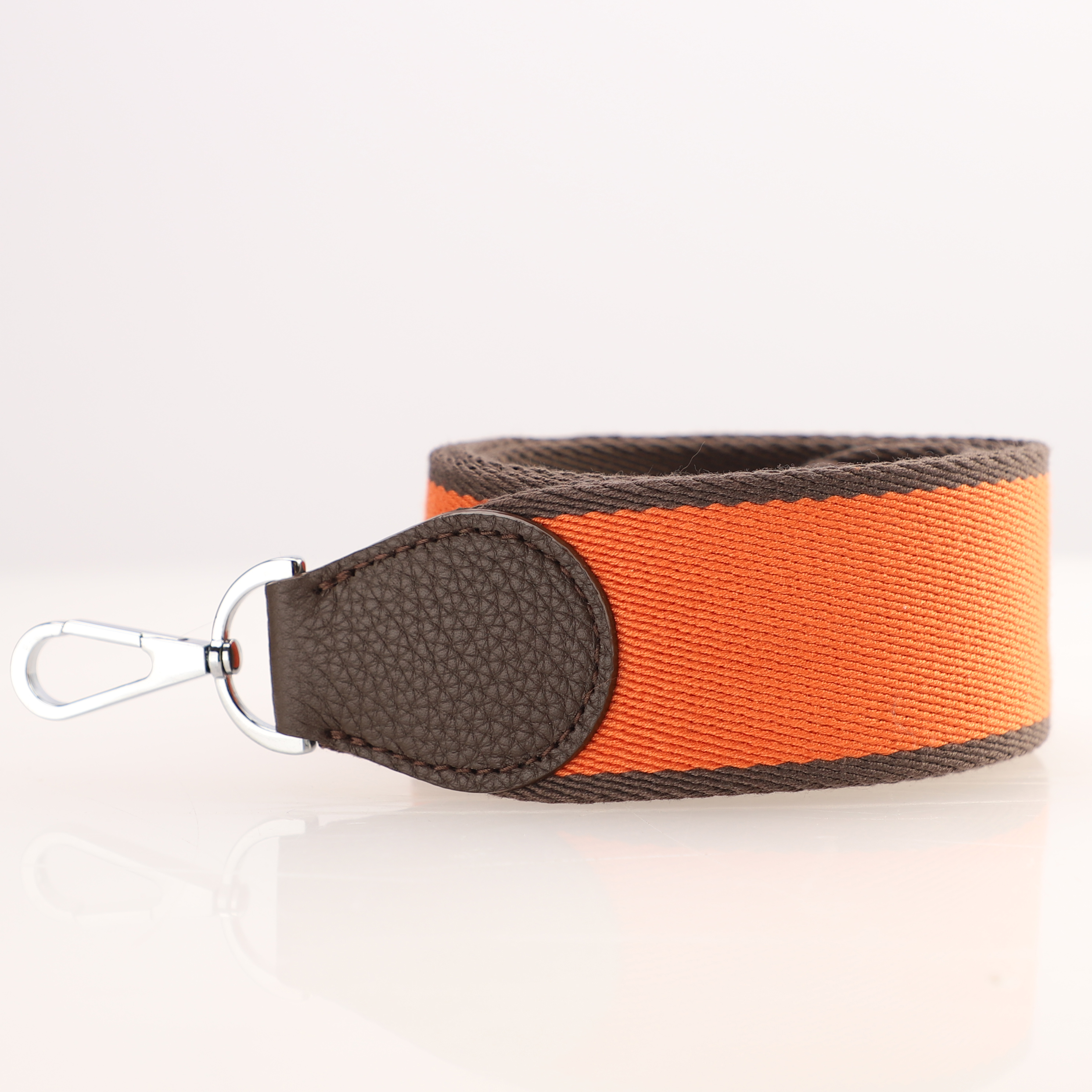 Handamde The 2" wide Etoupe/Orange canvas and togo leather shoulder strap for brand bag,guita strap,crossbody strap