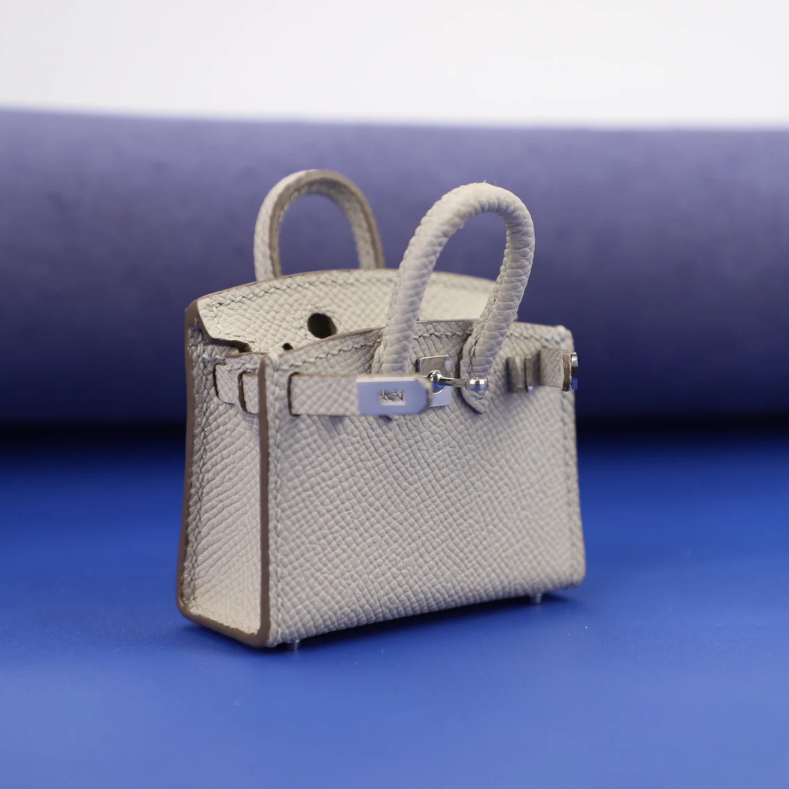 Handmade Carie Epsom leather Micro Birkin bag charm | handmade mini Birkin charm | Handmade mini bag charm | Hand stitching birkin charm