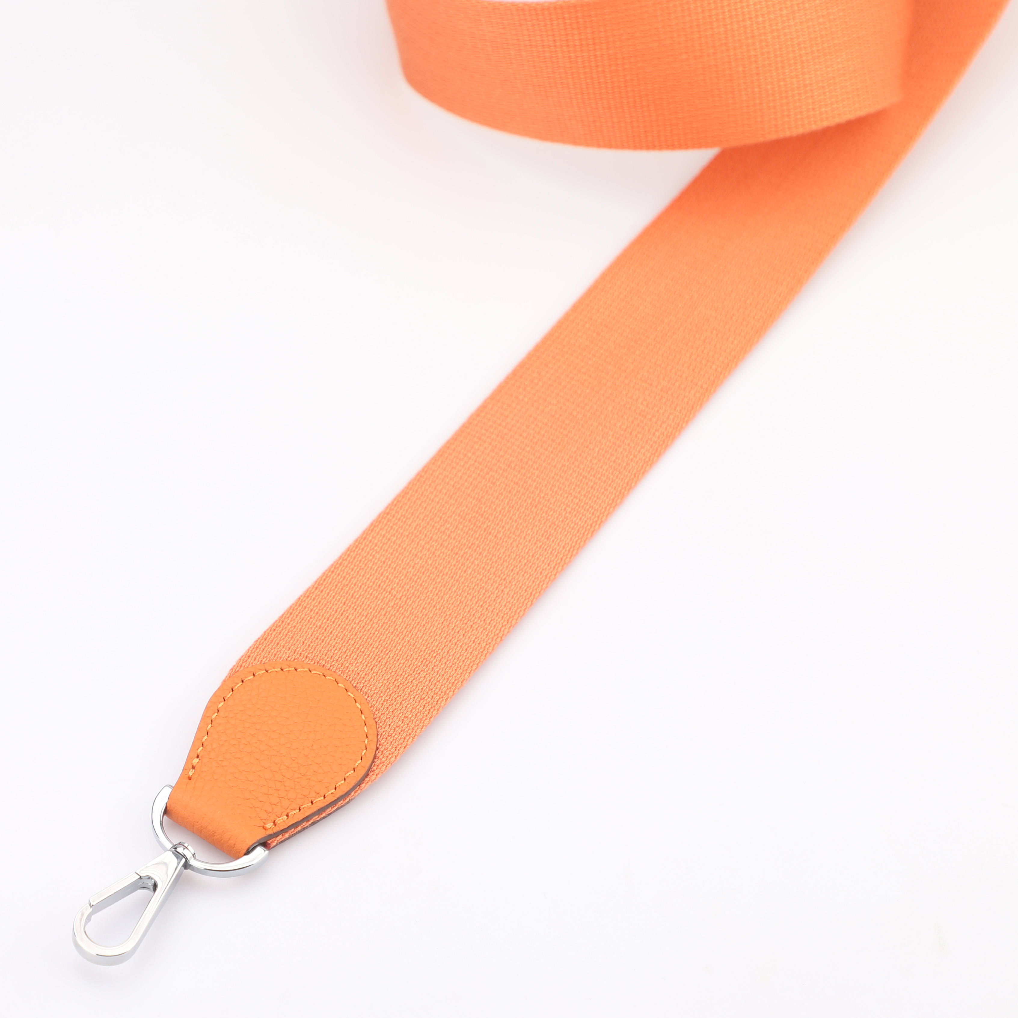 2"   Orange Canvas and Togo Leather shoulder bag strap,Crossbody bag strap,Guitar Strap for Kelly bags and Bolide bags