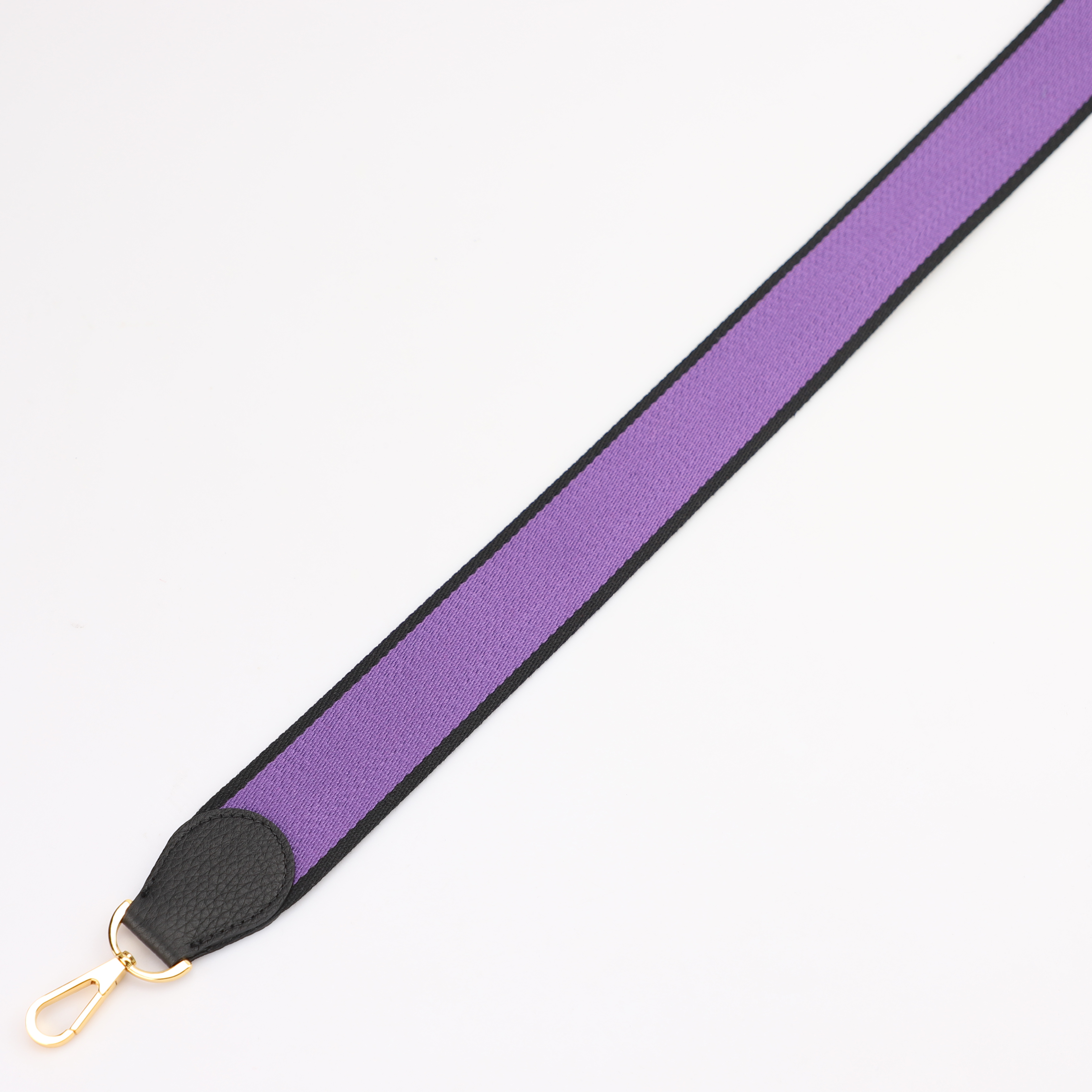 Handamde The 2" wide Purple/Black canvas and togo leather shoulder strap for brand bag,guita strap,crossbody strap