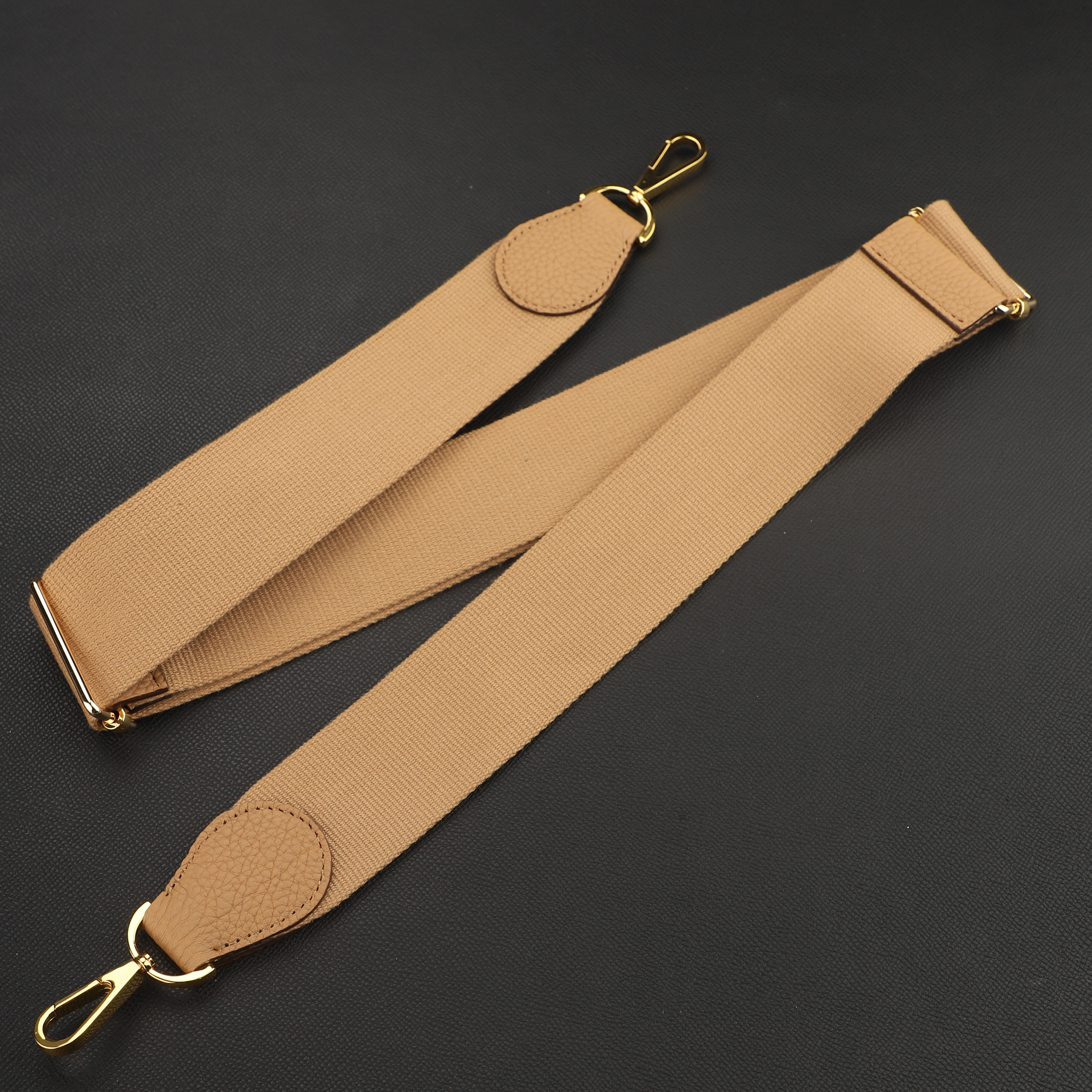 Handmade The 2“ Pure Cotton fabric and leather adjustable shoulder strap for Evelyne bag,Crossbody strap for Evelyne bag