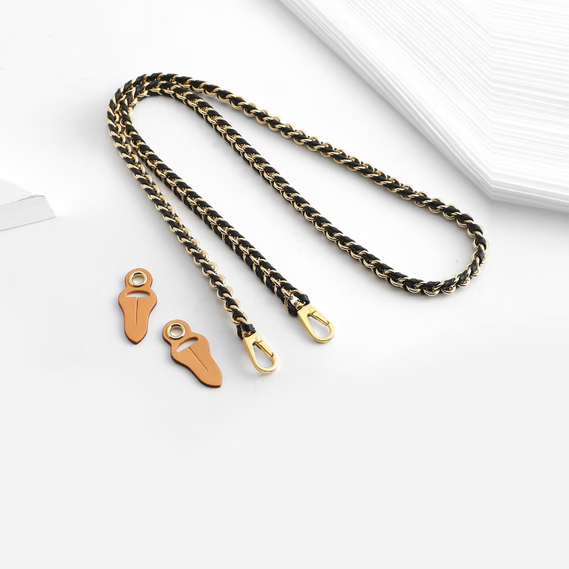 New design Leather and chain shoulder strap for the nice nano,Crossbody strap for the nice nano handbag