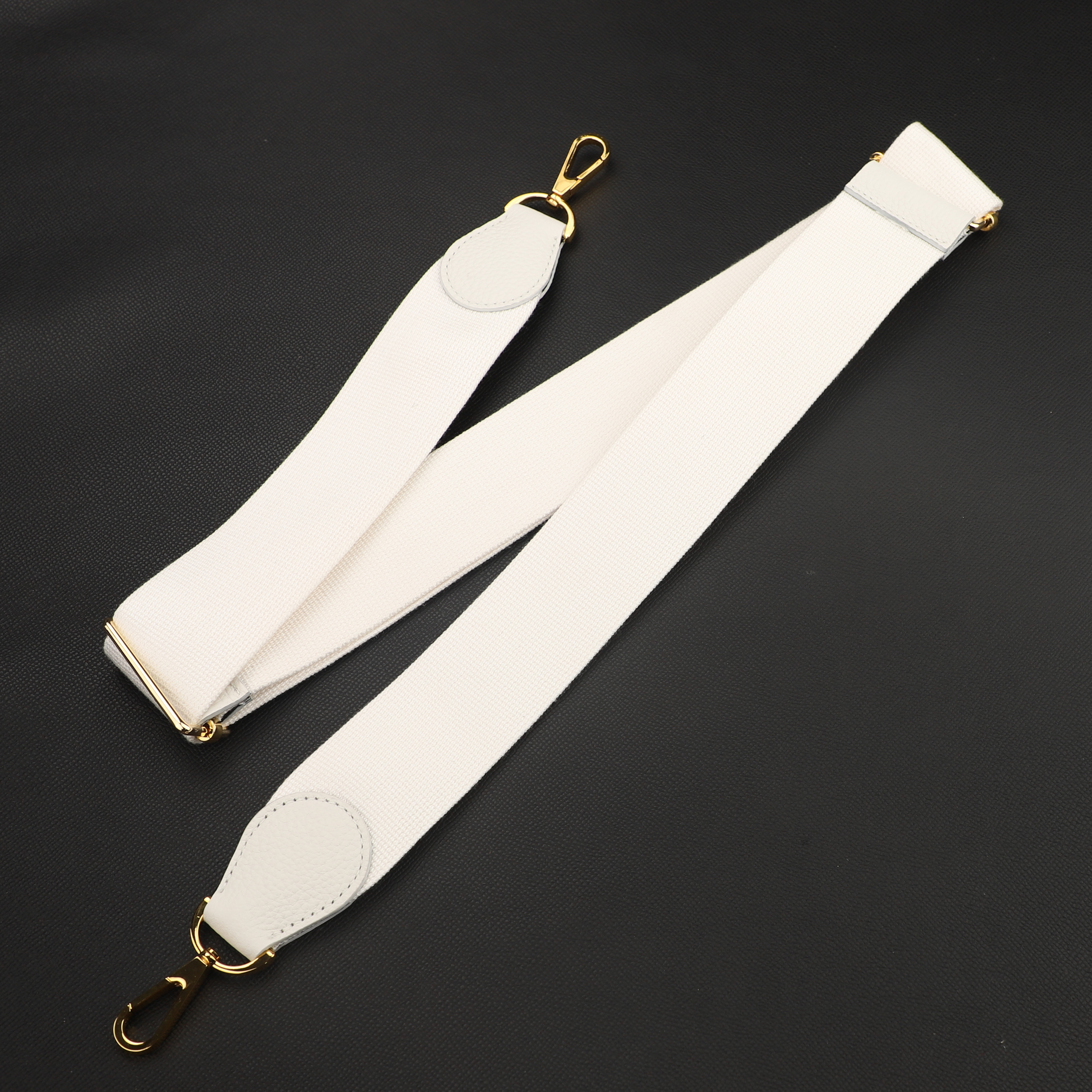 Handmade The 2“ Pure Cotton fabric and leather adjustable shoulder strap for Evelyne bag,Crossbody strap for Evelyne bag