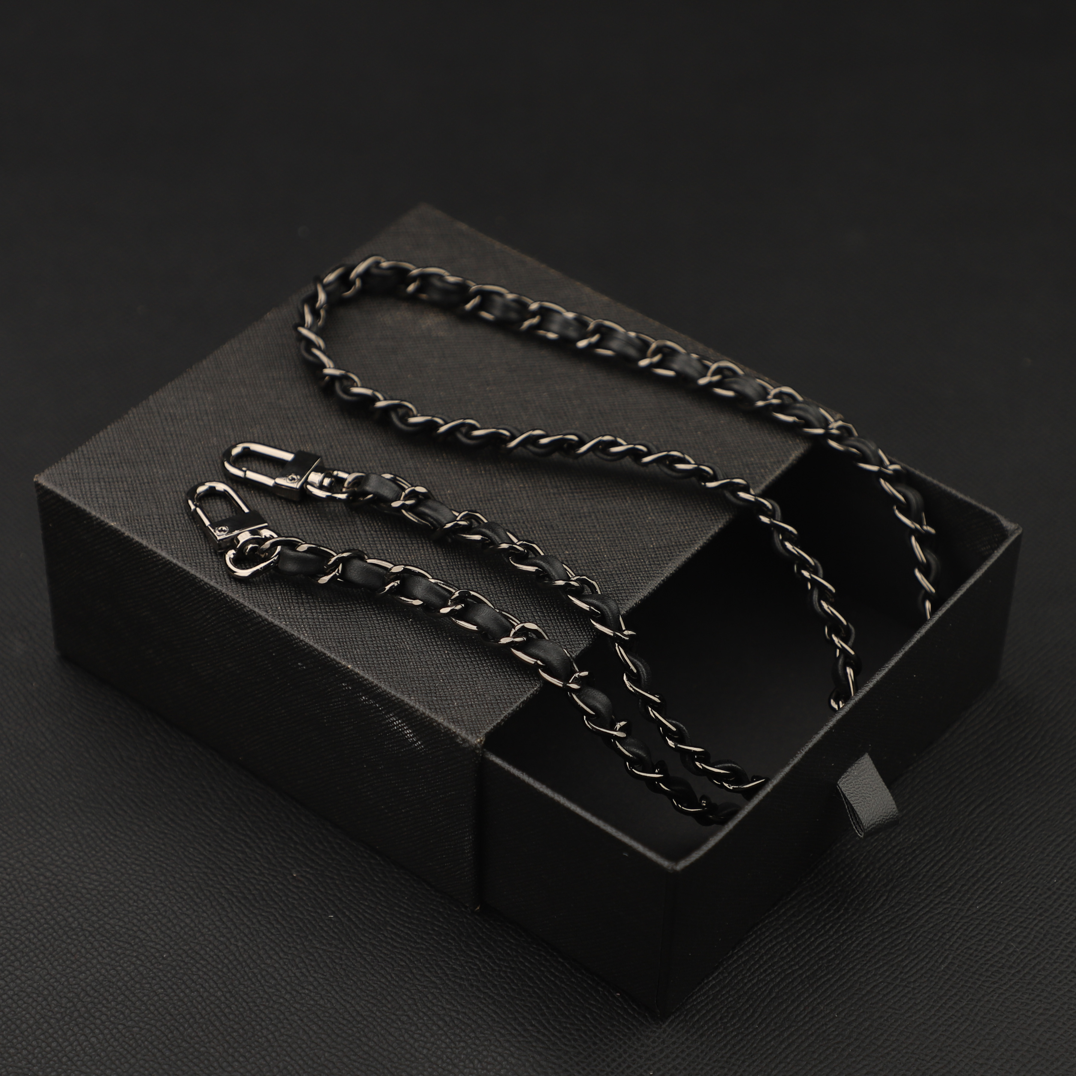 Handmade genuine swift Leather Chain Strap , Replacement Strap, Select Length, All Colours for Leather & Chain Availab