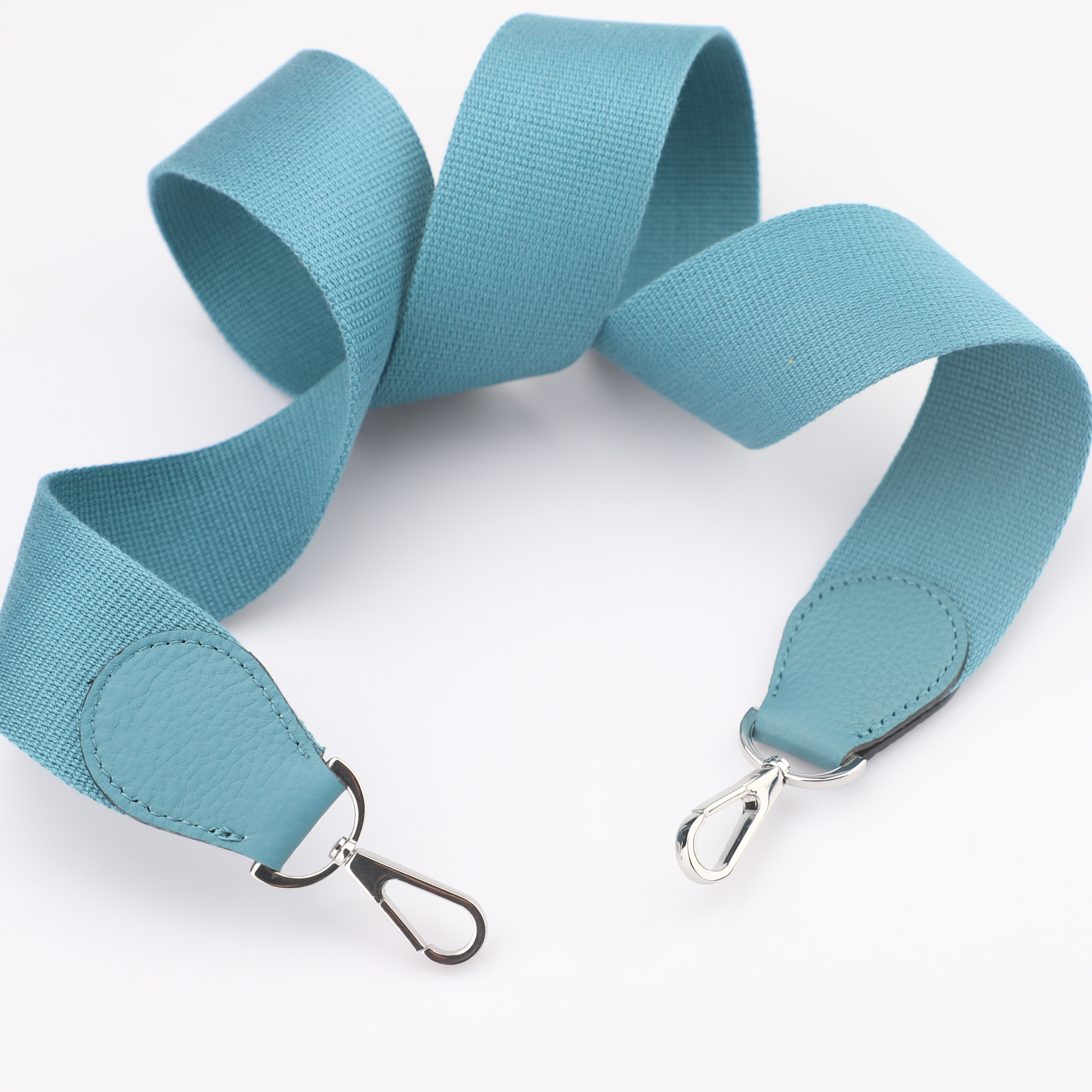 2"  Blue De Galice Canvas and Togo Leather shoulder bag strap,Crossbody bag strap,Guitar Strap for Kelly bags and Bolide bags