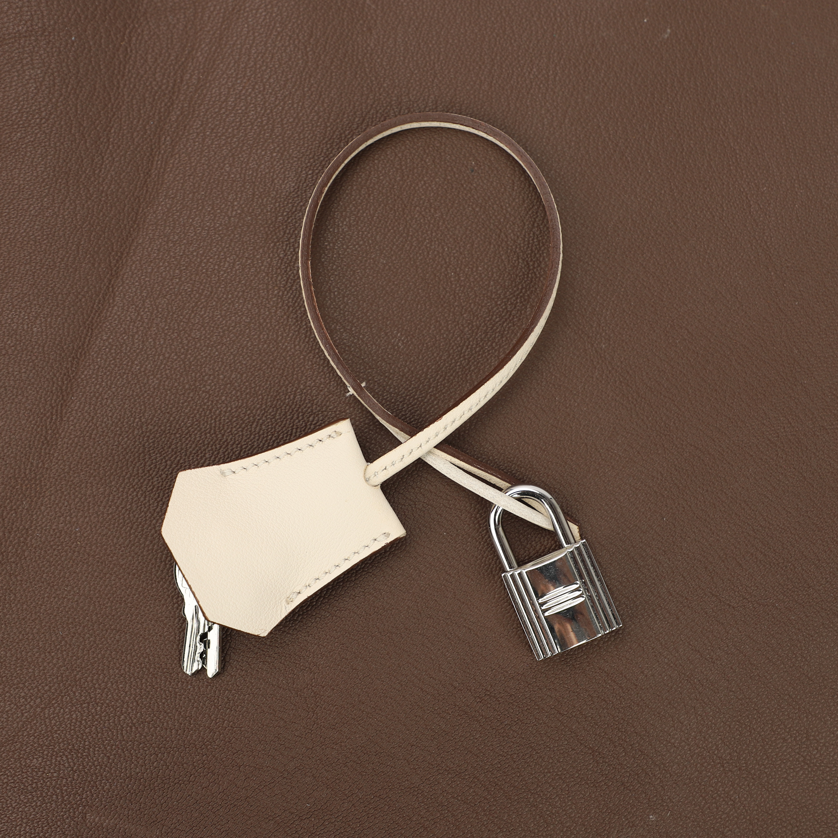 Togo Leather Clochette Lock and Key