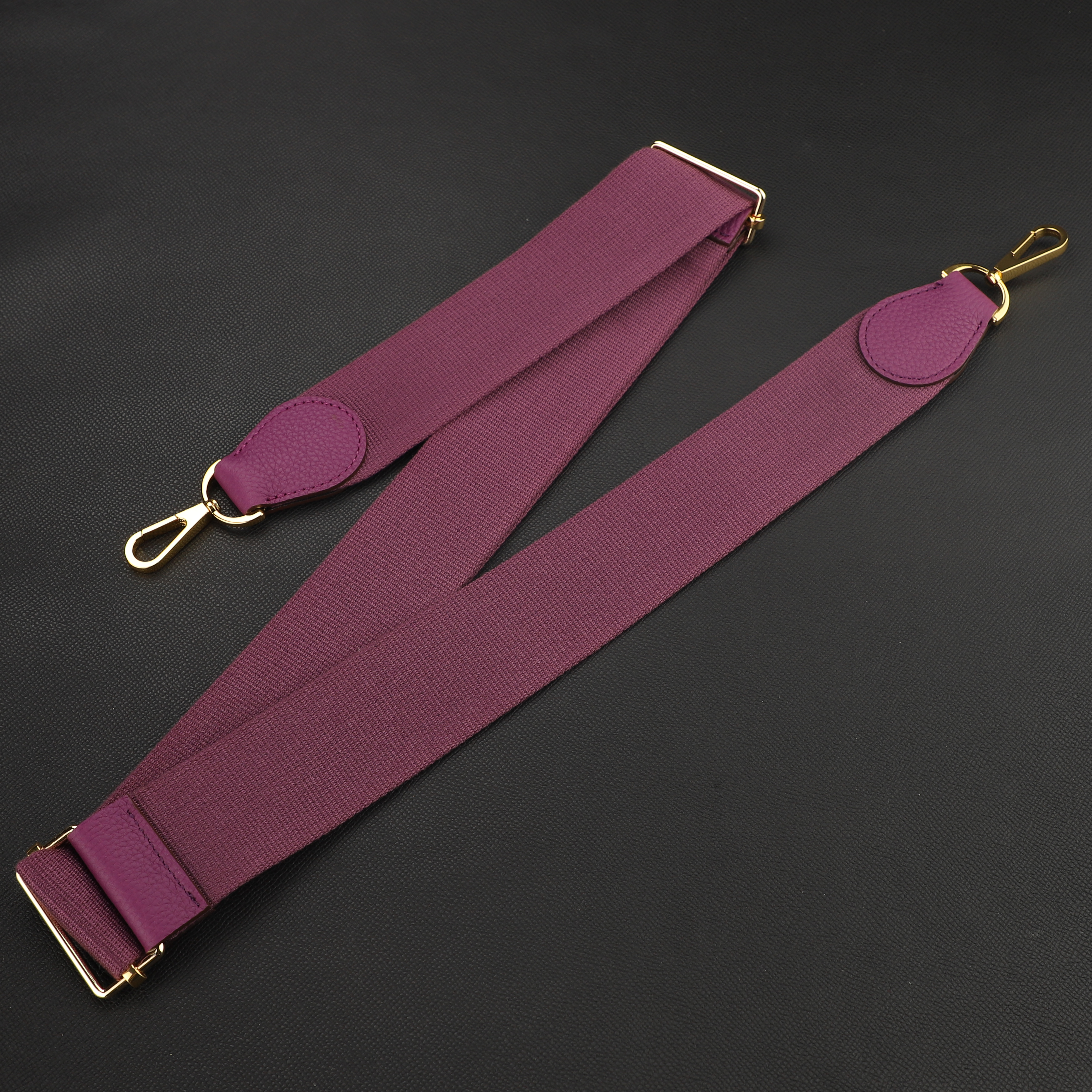 Handmade The 2“ Pure Cotton fabric and leather adjustable shoulder strap for Evelyne bag,Crossbody strap for Evelyne bag