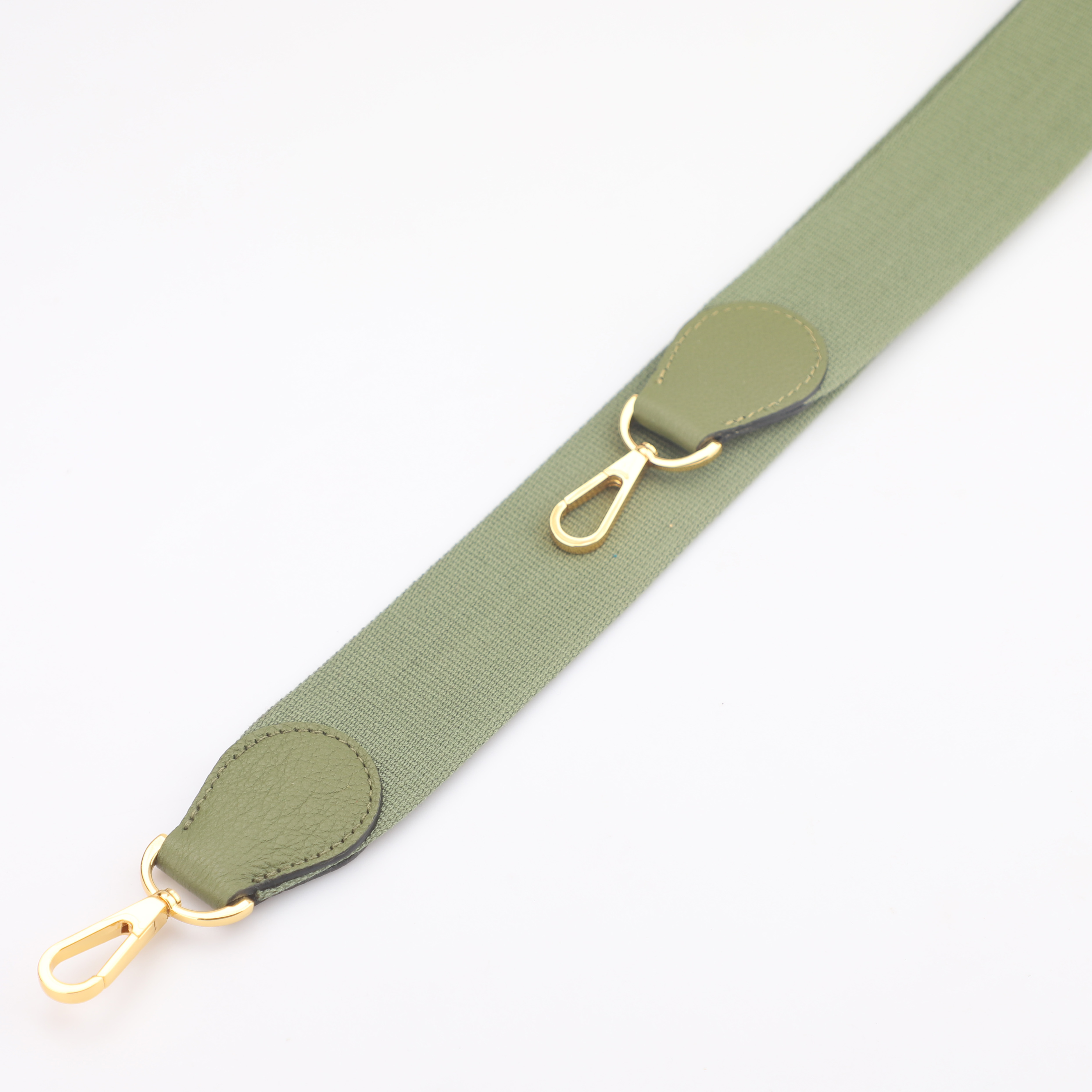 2" Olive Canvas and Togo Leather shoulder bag strap,Crossbody bag strap,Guitar Strap for Kelly bags and Bolide bags