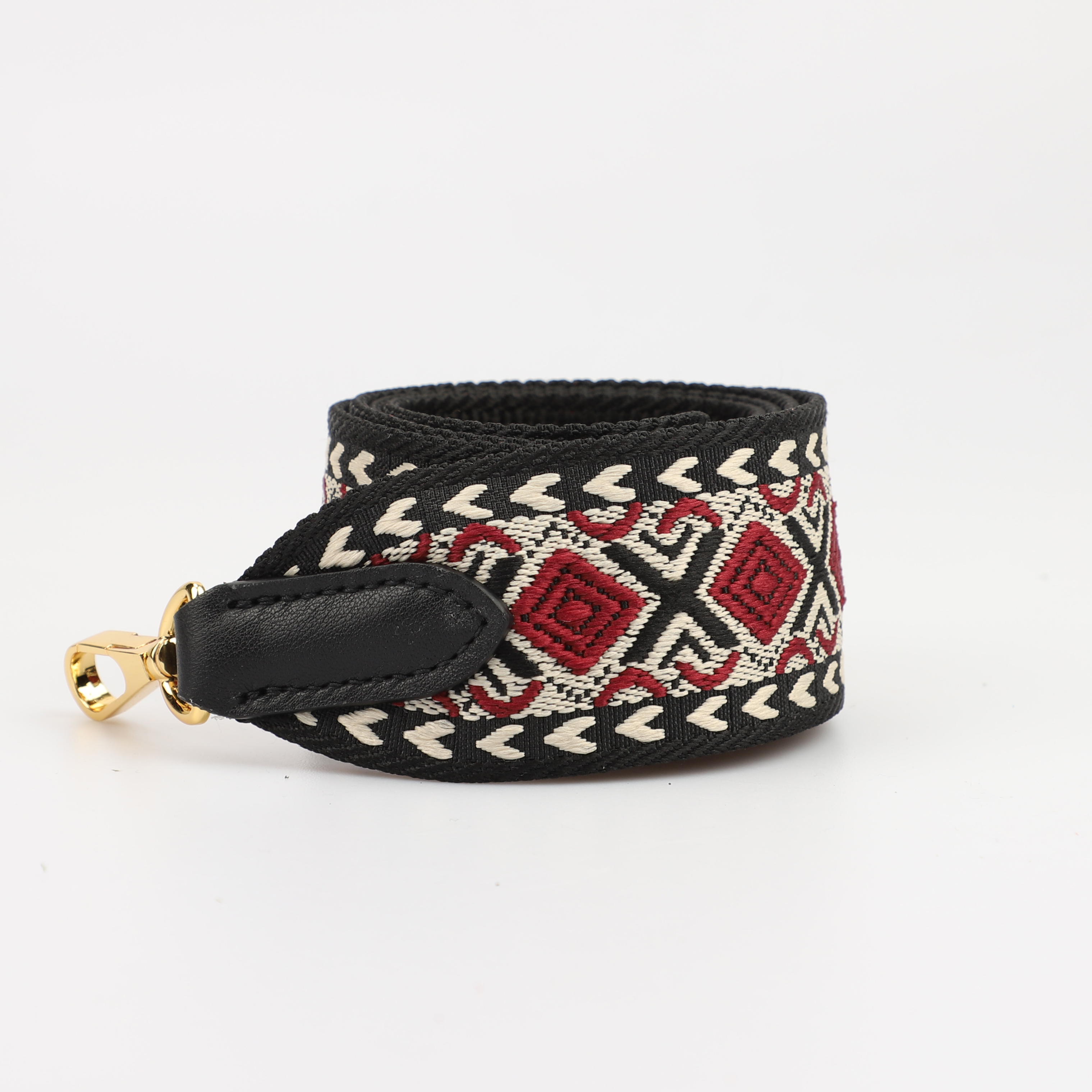 2 "Wide Red, White and Black jacquard webbing shoulder strap