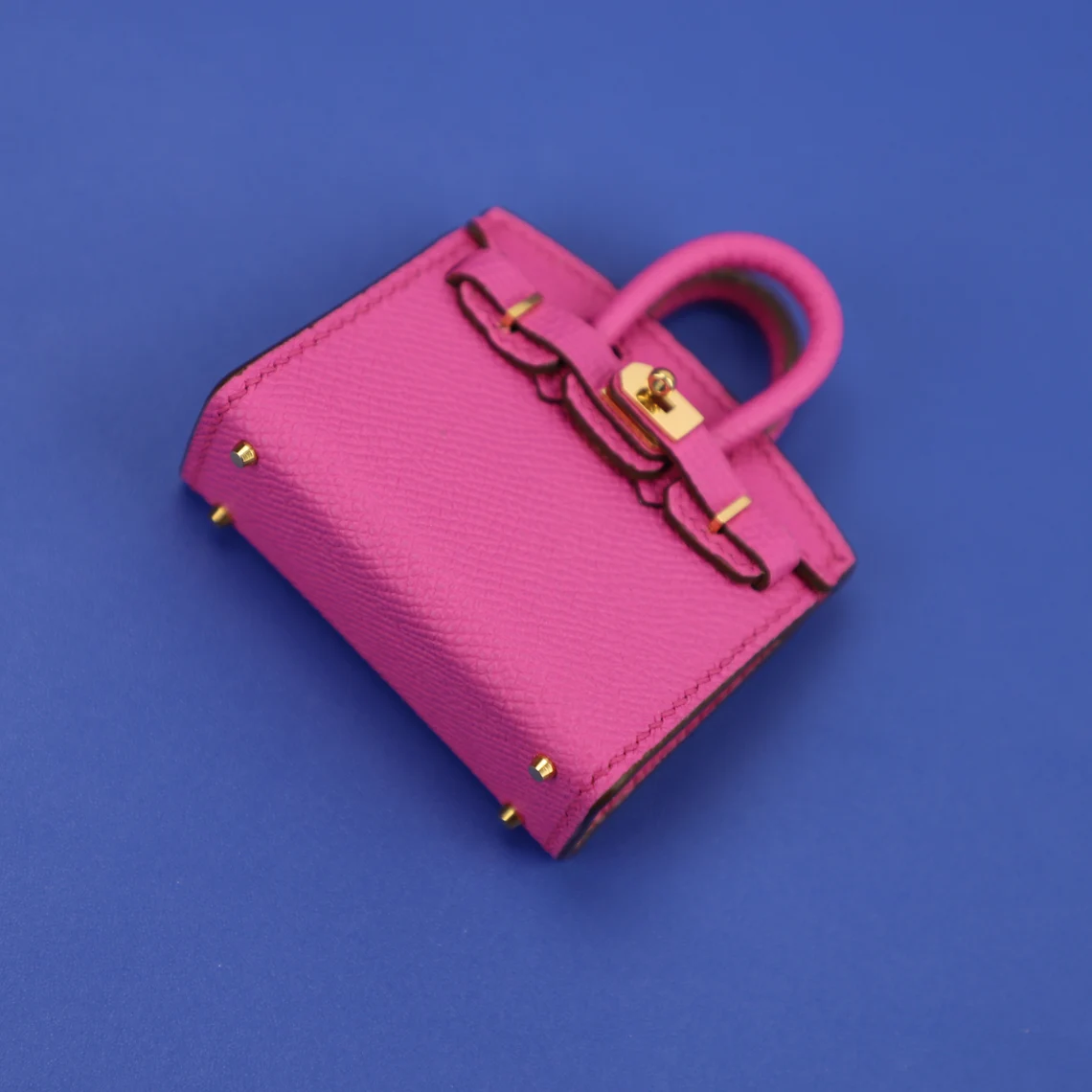 Handmade Carie Epsom leather Micro Birkin bag charm | handmade mini Birkin charm | Handmade mini bag charm | Hand stitching birkin charm