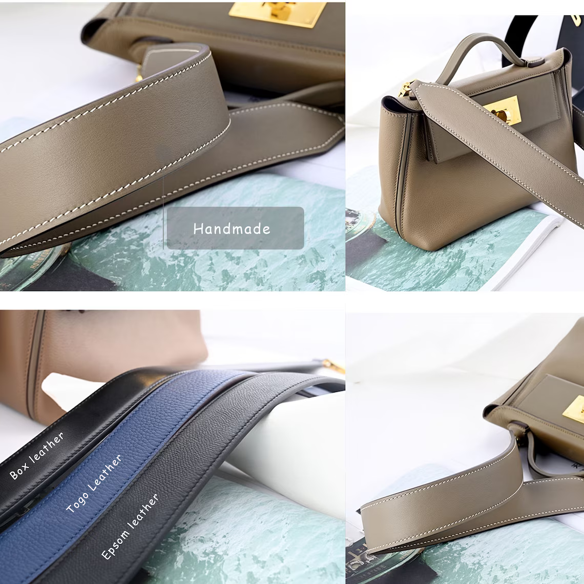 4cm witdh shoulder strap for 24/24 ,Kelly bag,Bolide bag Leather shoulder bag strap,crossbody leather strap for Brand bag