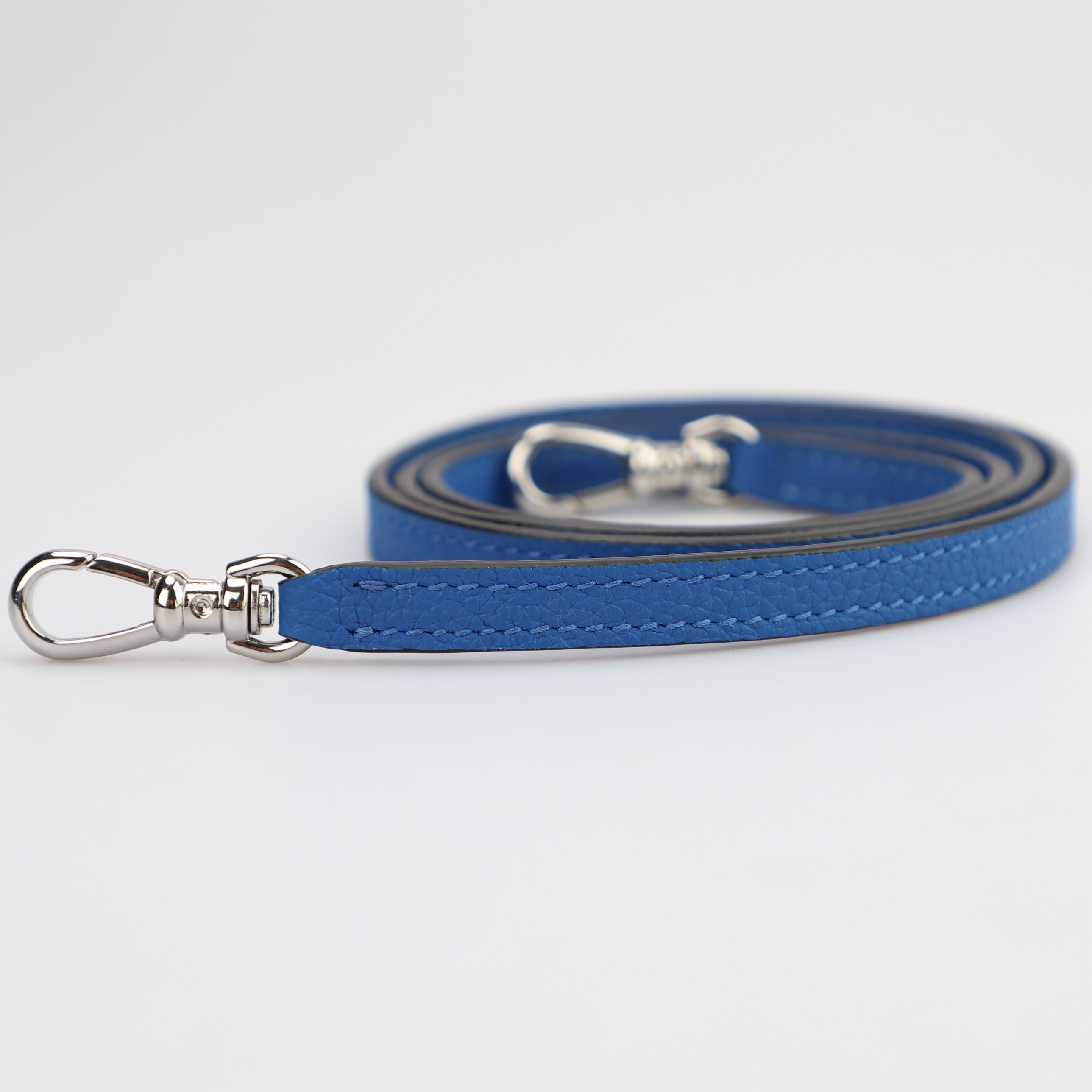Handmade The 1cm Width Bleu France togo leather shoulder bag strap for