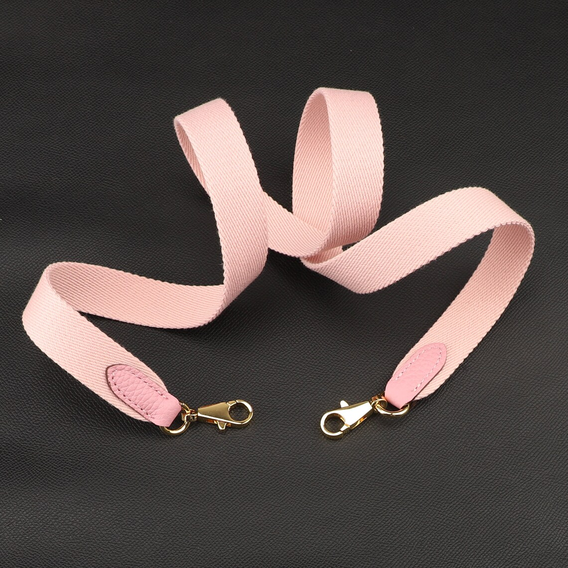 25mm Wide Pink Canvas Crossbody strap for Evelyne TPM bag and other Brand bag,Pink Canvas with togo leather shoulder strap