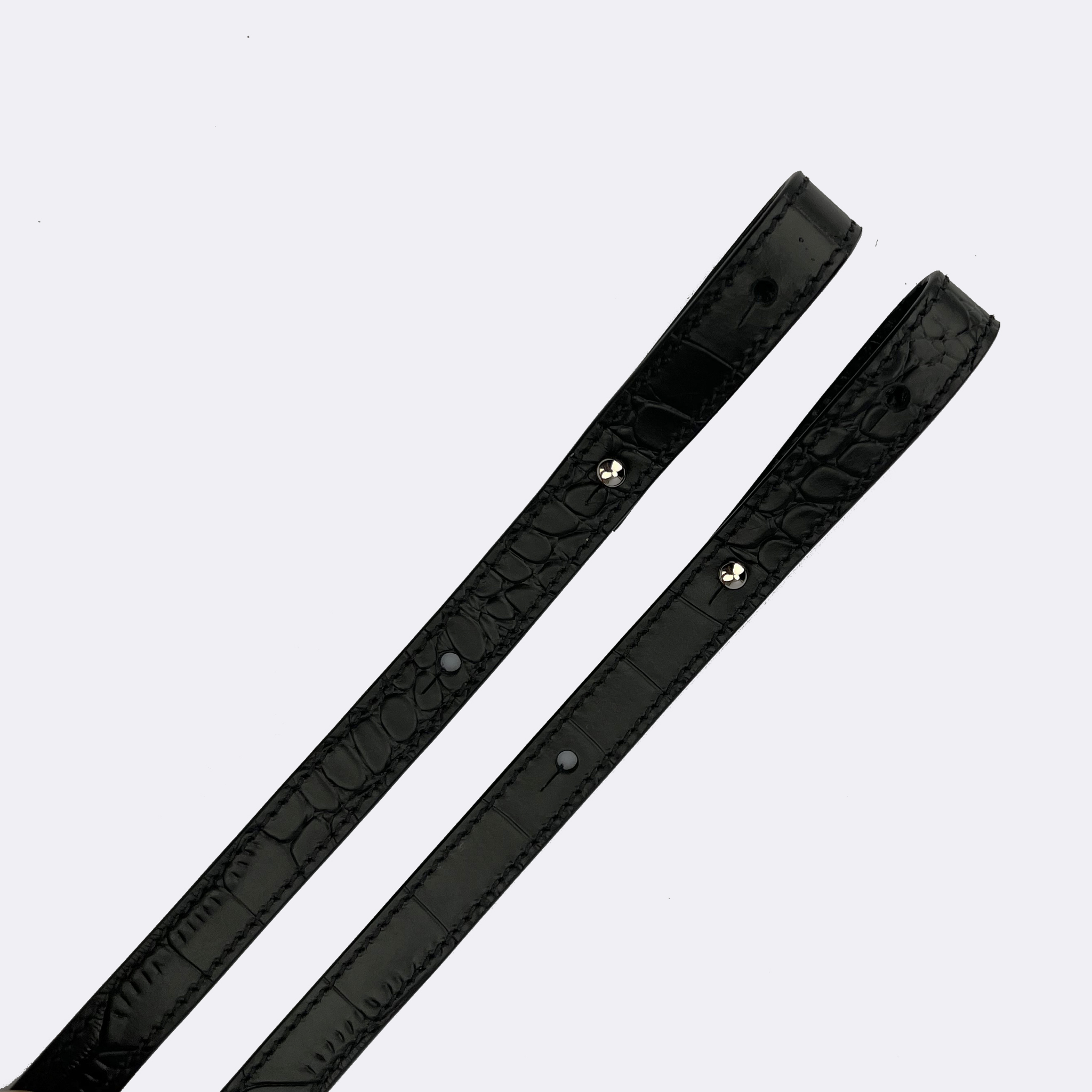 Black crocodile Embossing leather shoulder strap for Picotin bag/Lindy bag